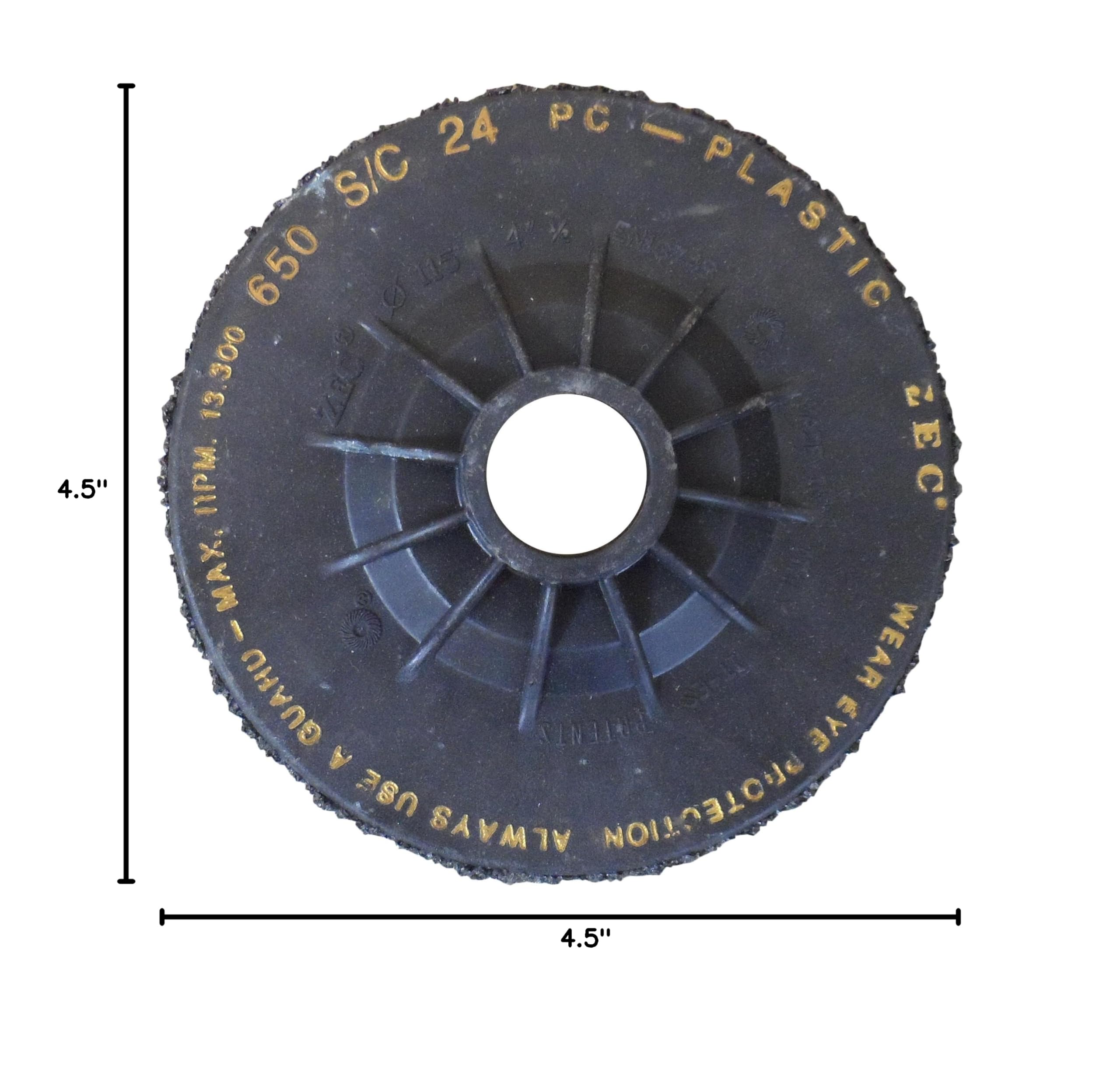 4.5 Inch #12 Grit ZEC Discs - 5 Pack Abrasive Grinding Wheels for Metal, Wood & Concrete - Perfect for Angle Grinders, Sanding & Surface Preparation