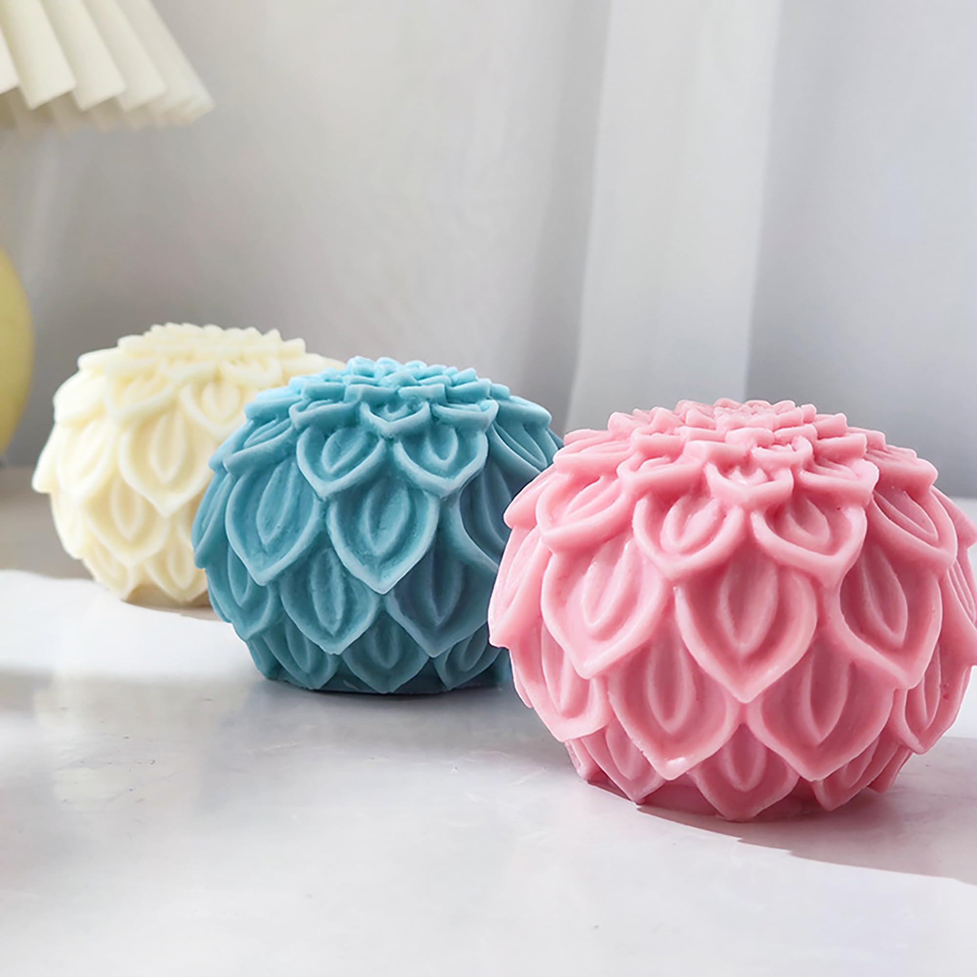 Lotus Resin Mold Ball, Flower Jewelry Silicone Mold, 3D Resin Casting Molds for DIY Craft, Candle Making, Sculpture, Handmade Decorations, Wedding Favors, and Home Art Supplies
