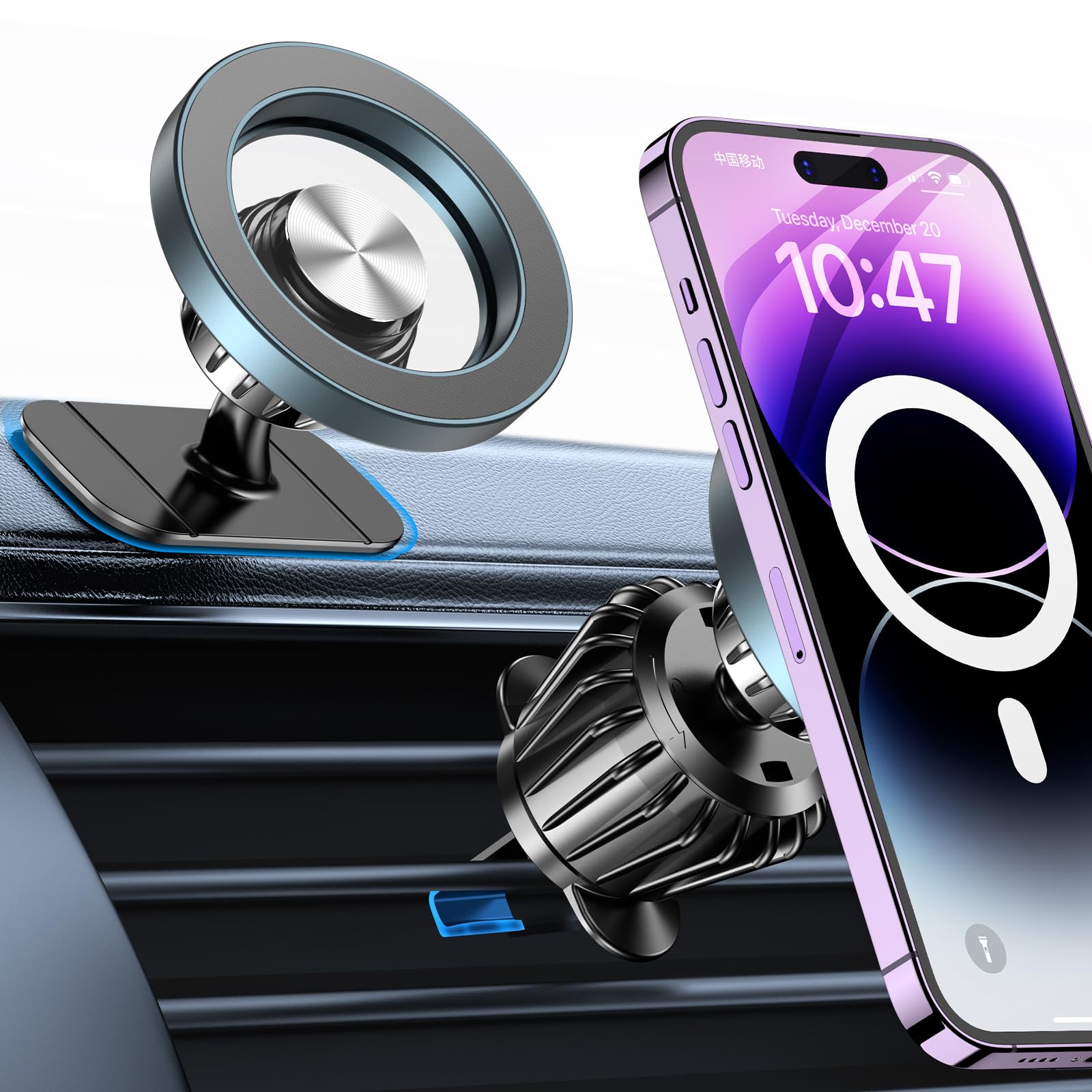 Magnetic Car Phone Holder with Magsafe - 360° Strong Mount for iPhone 16/15/14/13/12 - Perfect for Driving & Commuting