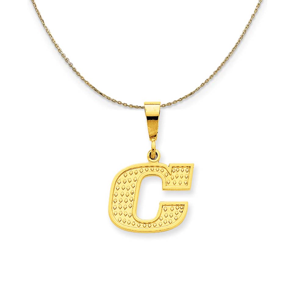 14k Yellow Gold Initial C Necklace - Elegant Gift for Ashley
