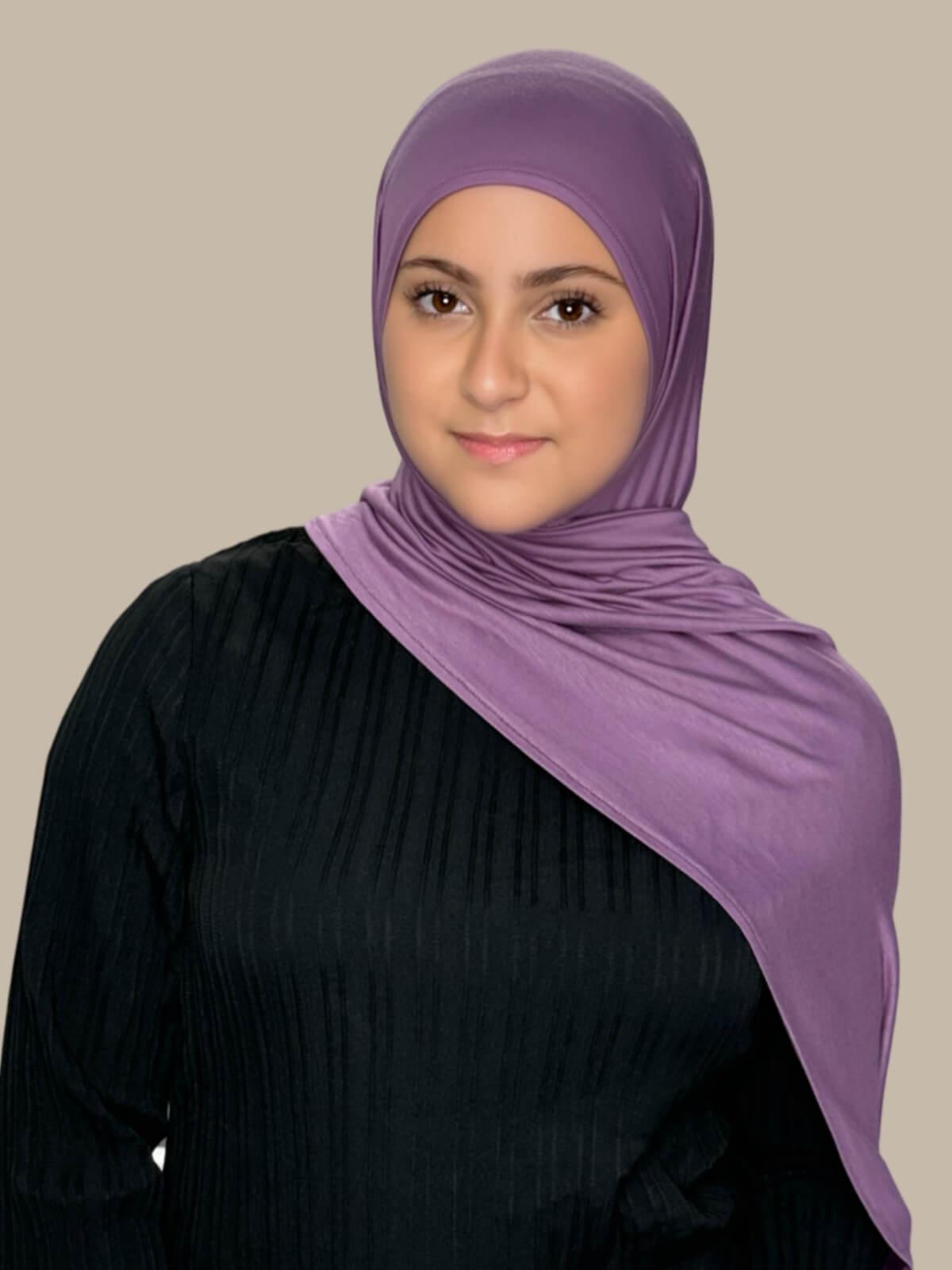 Stylish Pre-Sewn Jersey Hijab for Women - Mauve Taupe Color | Perfect for Daily Wear, Work, and Special Occasions