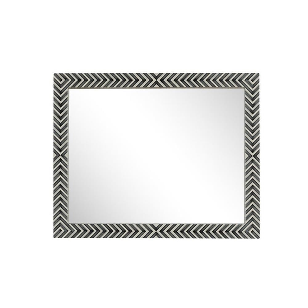 Elegant Chevron Glass Mirror 40x32 - Modern MDF Decor for Bathroom & Living Room