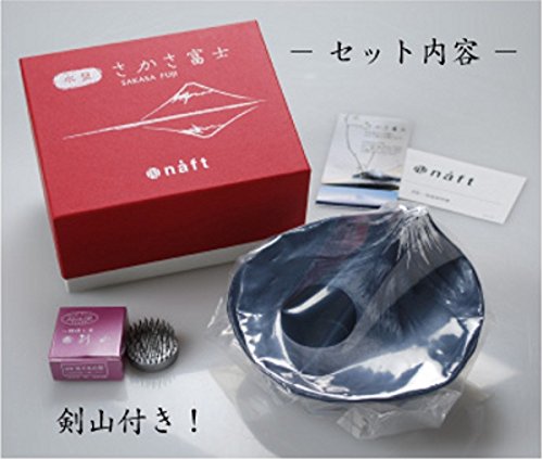 Nagae Flower Vase Basin - Elegant Blue Fuji & Shizukage Sakasa Design | Perfect for Home Decor, Wedding Centerpieces & Japanese Tea Ceremonies