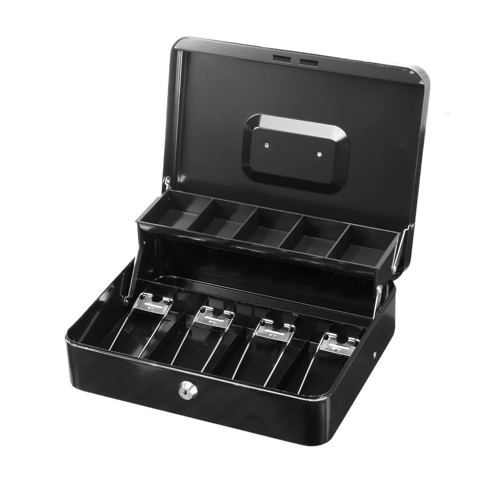 Portable Metal Cash Drawer with Key Lock - Waterproof & Secure Money Box for Petty Cash, Coin Storage, and Deposit Security | Ideal for Retail, Home, and Office Use