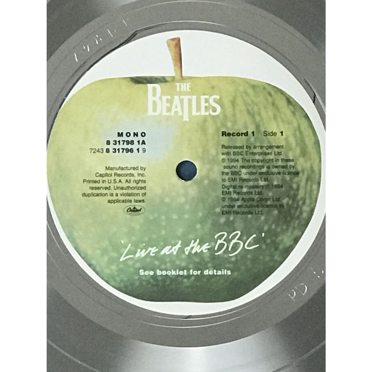 The Beatles Live At The BBC RIAA 4x Platinum LP Award Presented to George Harrison - Rare Collectible Vinyl Record for Music Enthusiasts & Beatles Fans - Perfect for Display in Home, Office or Music Studio