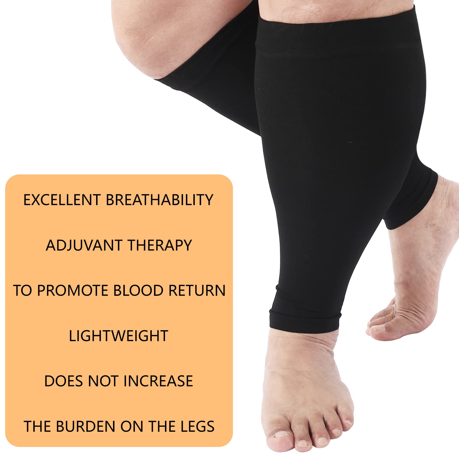 **Women's & Men's Plus Size Wide Calf Compression Sleeves – XXL for Varicose Veins, Edema, Swelling & Shin Splints Relief – Ideal for Work, Travel, Sports & Everyday Comfort**    *(Perfect for Running, Nursing, Long Flights & Post-Workout Recovery)*