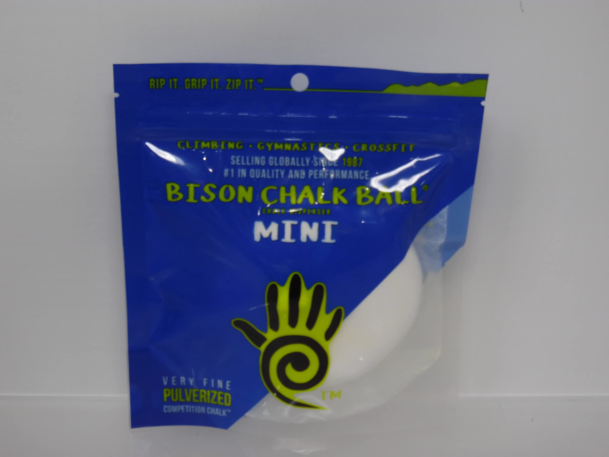 Bison Designs 2oz Mini Climbing Chalk Sock/Ball - Lightweight & Portable Chalk for Rock Climbing, Bouldering & Gymnastics - Perfect for Outdoor & Indoor Training