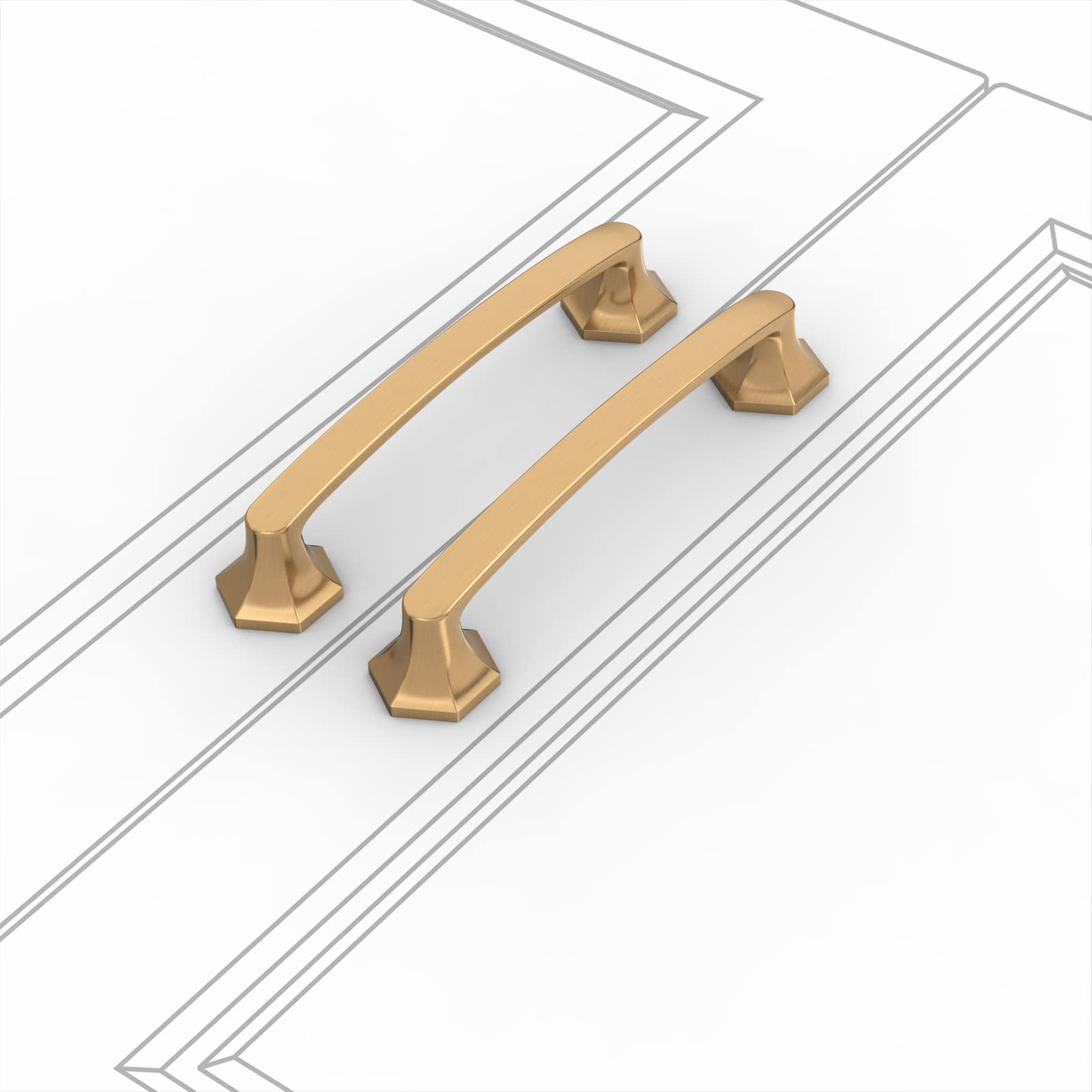 6 Pack 5 Inch (128mm) Champagne Bronze Cabinet Pulls - Gold Kitchen Cabinet Handles & Drawer Pulls for Dresser, Cupboard, Wardrobe - Perfect for Home Renovation & Furniture Upgrade