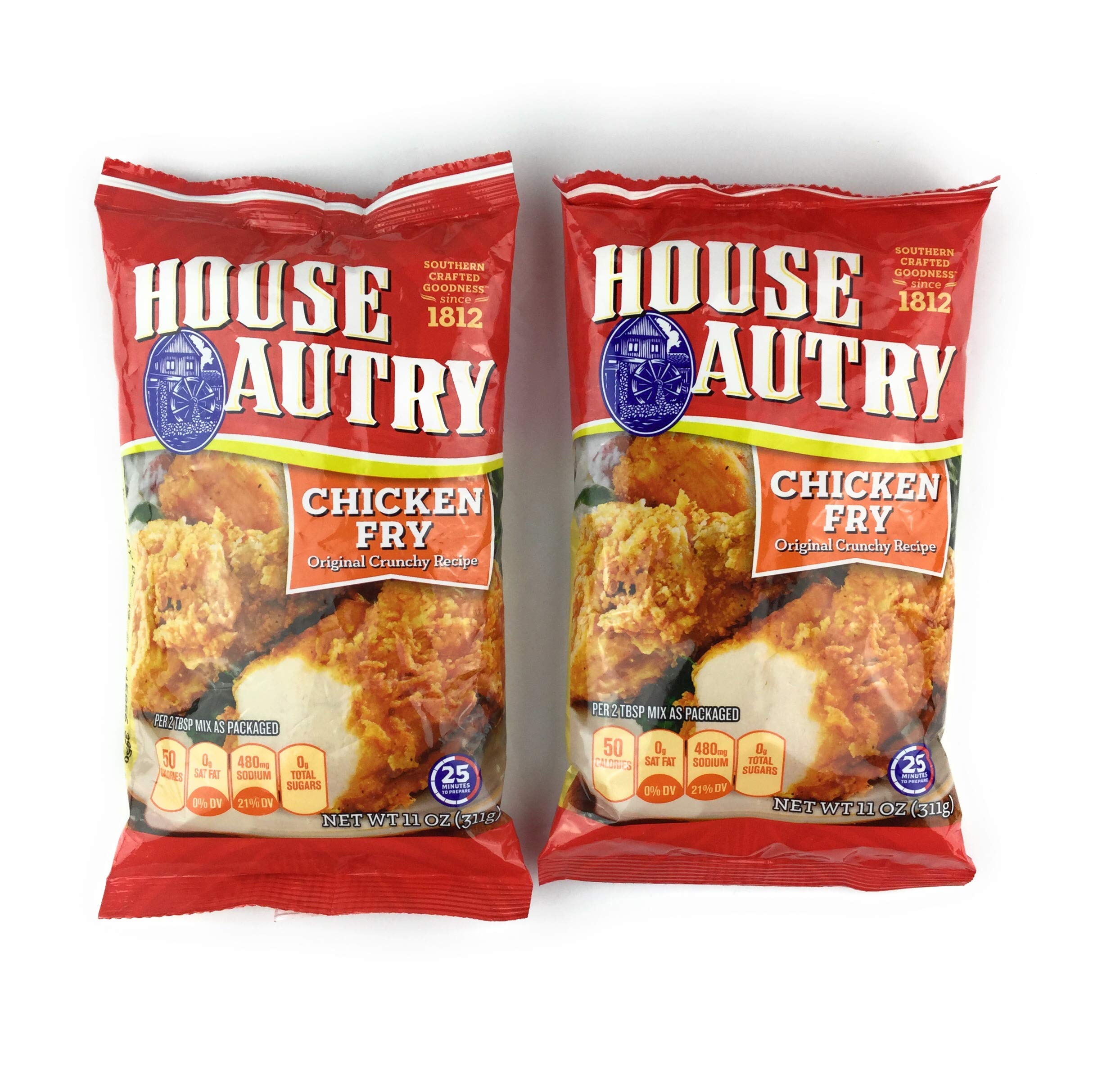 House Autry Crunchy Chicken Fry Seasoning Breader Mix - 2 Pack (11oz Each) | Perfect for Fried Chicken, Fish & Seafood | Southern Style Coating for Crispy Homemade Meals
