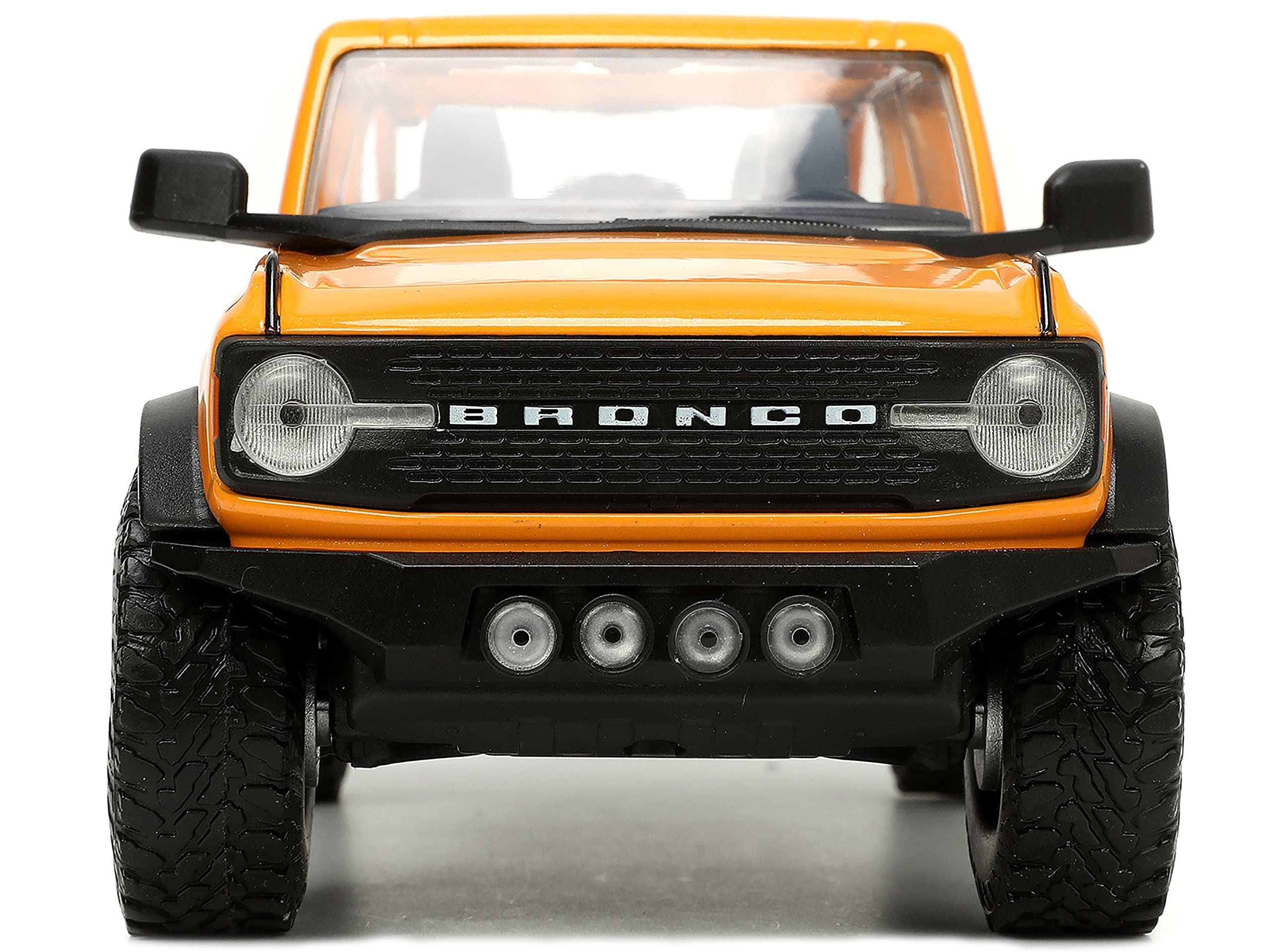 2021 Ford Bronco 1:24 Scale Die-Cast Model Car with Tire Rack - Orange Collectible Toy for Kids & Adults | Perfect for Display, Gifts, and Play Scenes