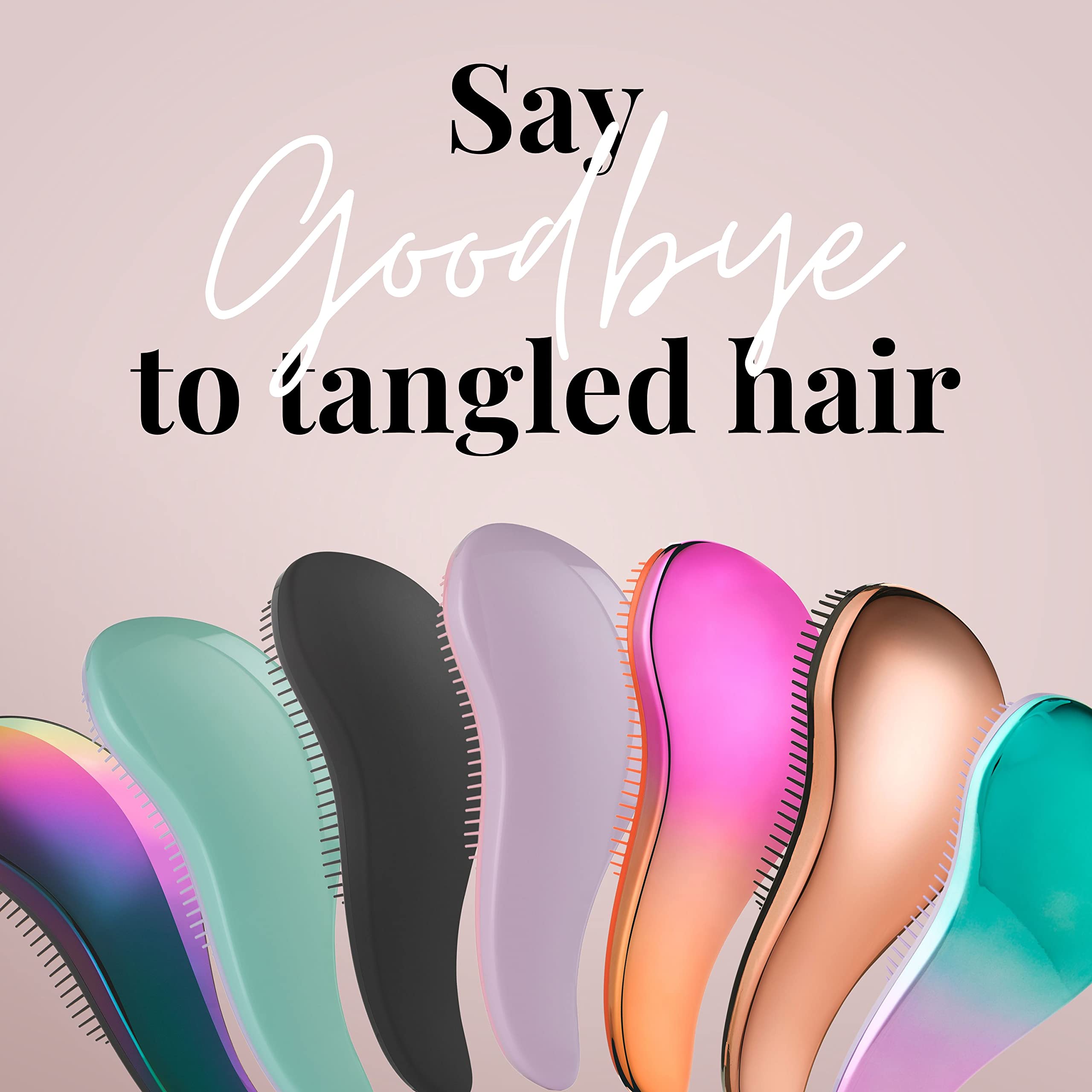 Lily England Detangling Hair Brush for Curly, Thick, Straight & Natural Hair - Gentle Hairbrush for Women, Kids & Toddlers with Flexible Bristles - Smooth Wet & Dry Hair Brush for Easy Detangling - Perfect for Daily Hair Care, Styling & Salon Use