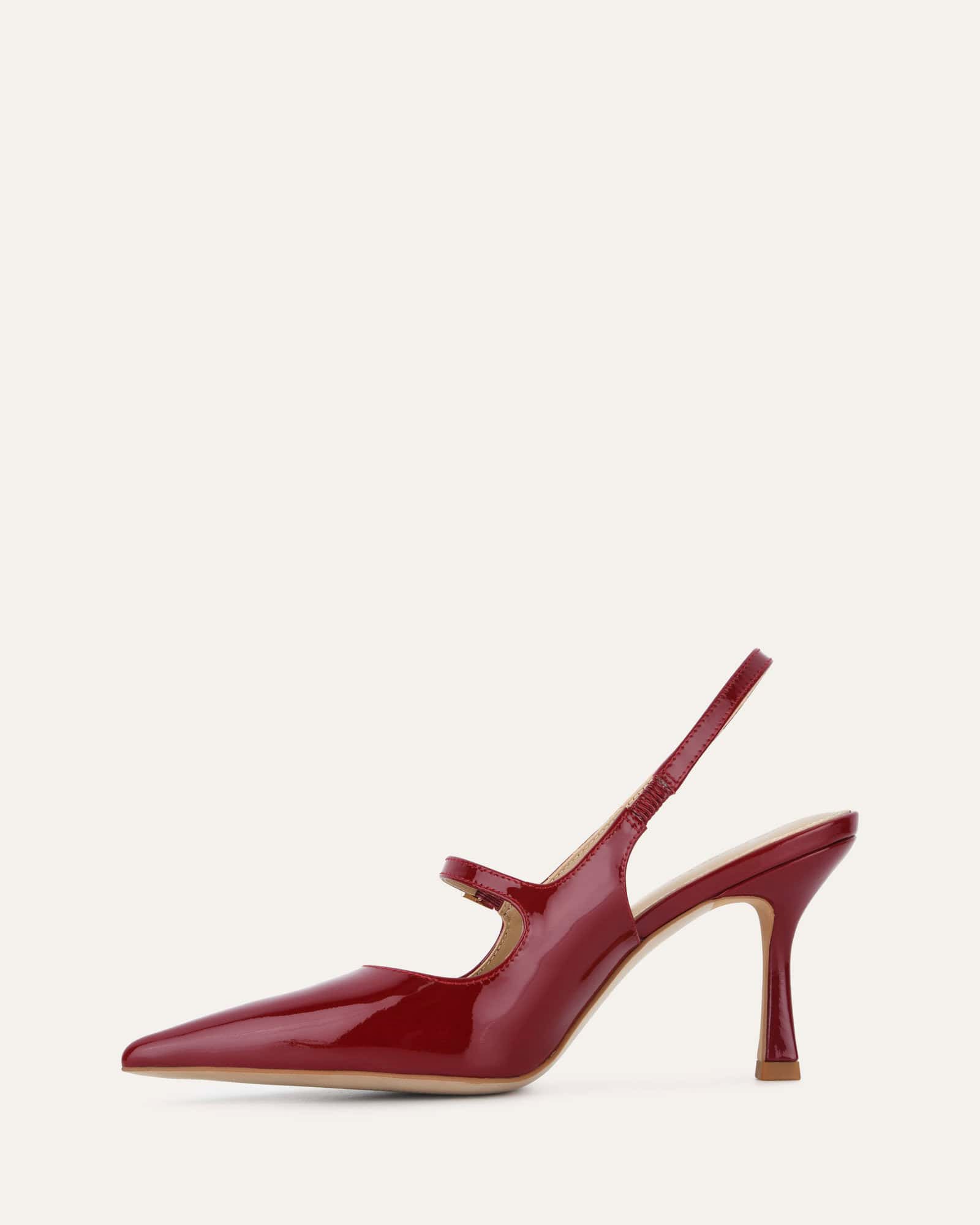 **ARCHER High Heels - Ruby Red Patent Leather Pumps for Women, Perfect for Parties, Weddings & Evening Events**