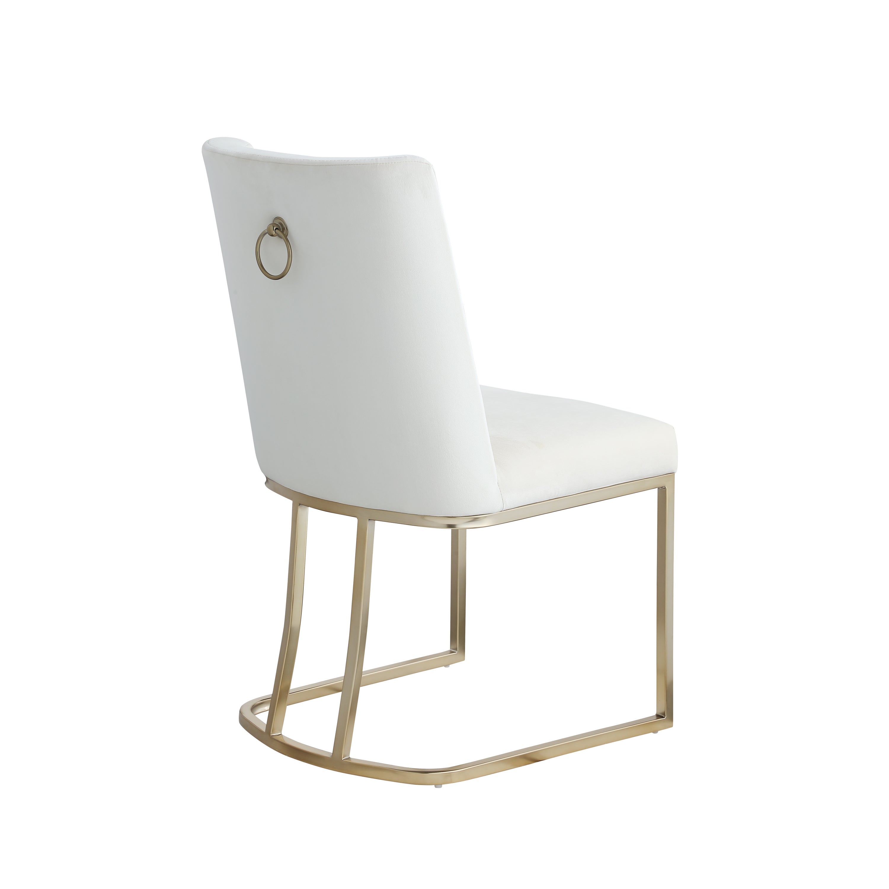 Luxury Velvet Dining Chairs Set of 2 - Modern Upholstered Side Chairs with Gold Metal Legs, White - Perfect for Kitchen, Dining Room & Home Decor