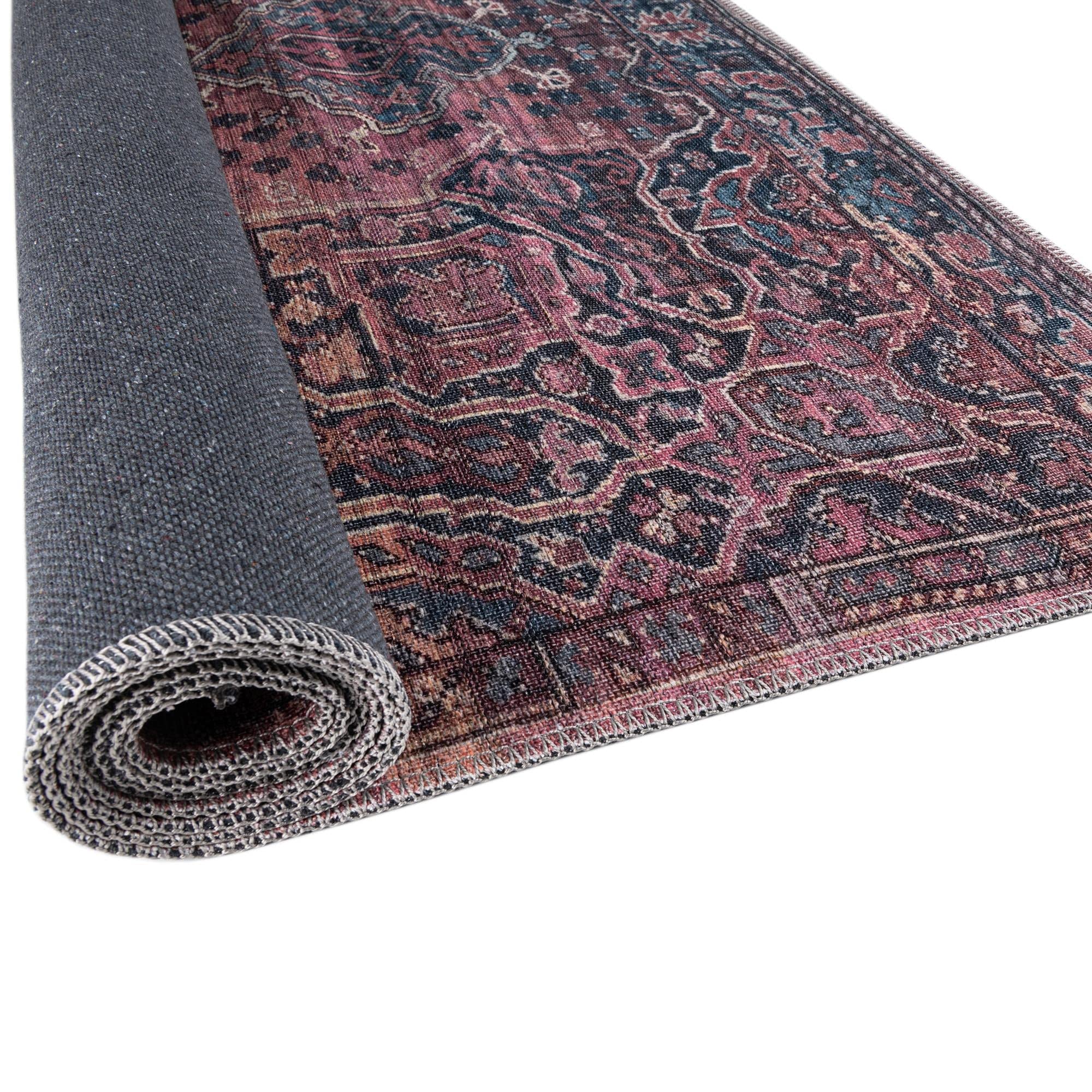 Washable Low-Pile Area Rug 10' x 13' Rust Red - Maahru Collection by Rugs.com | Perfect for Living Rooms, Dining Rooms & Open Floor Plans | Pet-Friendly & Easy Clean Home Decor