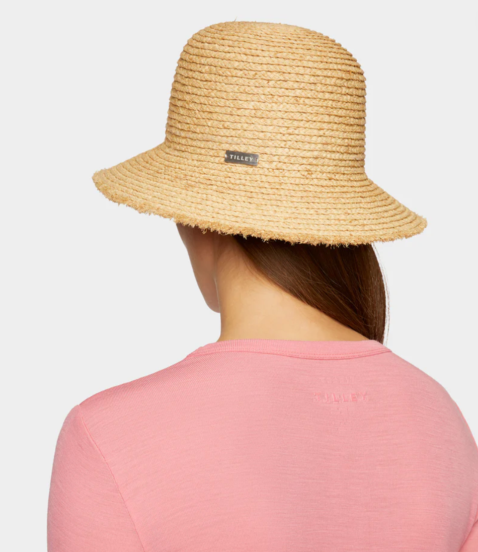 Tilley Raffia Frayed Edge Sun Hat for Women & Men - Wide Brim Straw Beach Hat for Summer Outdoor Activities, Travel & Vacations