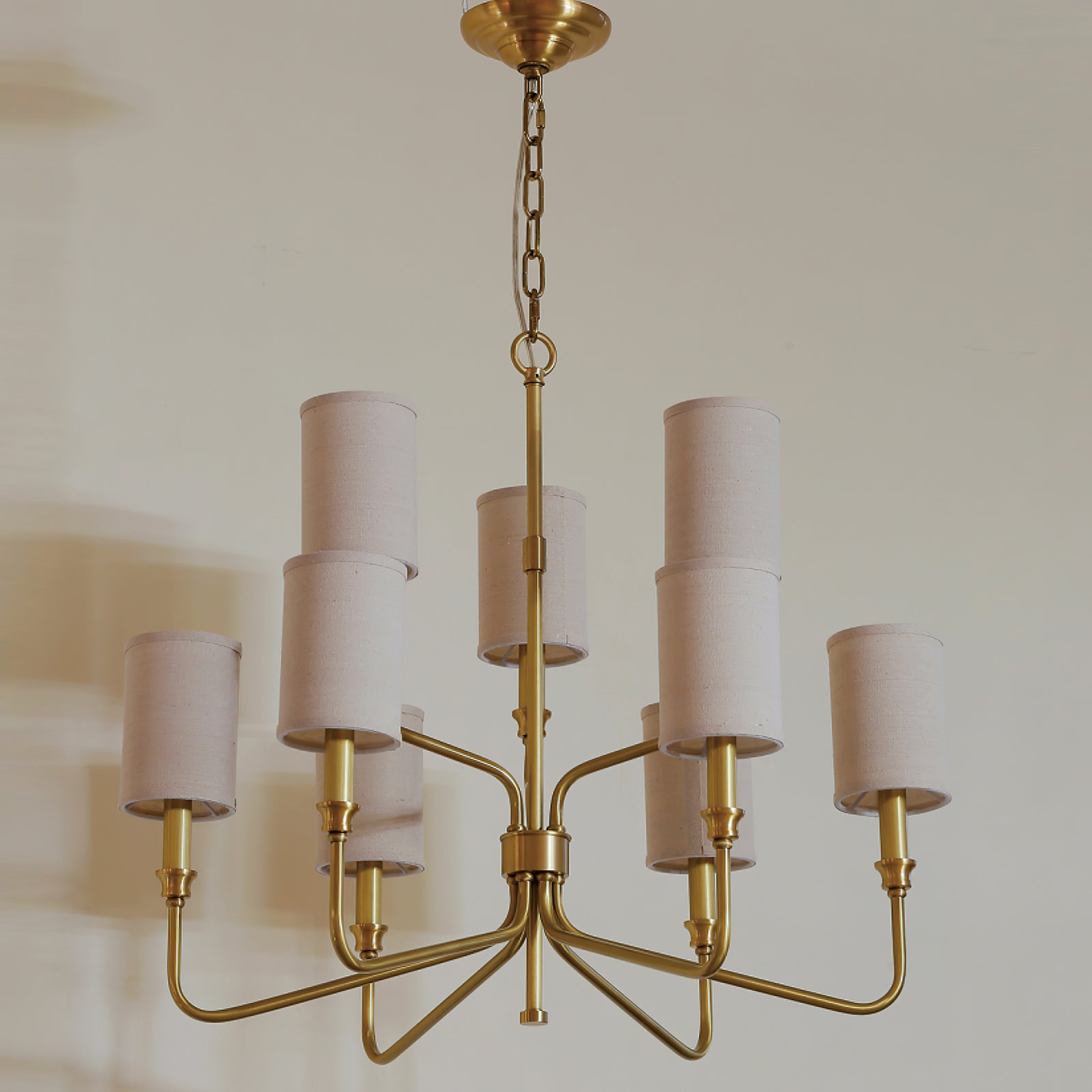 Modern Cylinder Fabric Chandelier - Elegant Ceiling Light Fixture for Living Room, Bedroom & Dining Room - Perfect for Home Decor & Interior Design