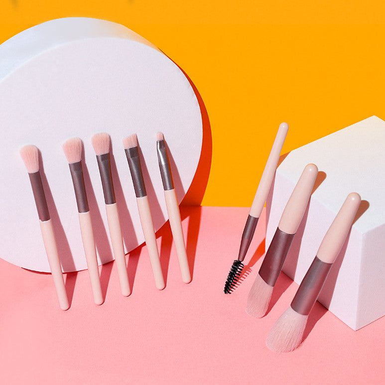 8-Piece Morandi Makeup Brush Set - Soft Synthetic Bristles for Foundation, Blending & Contouring - Perfect for Professional Makeup Artists & Beginners