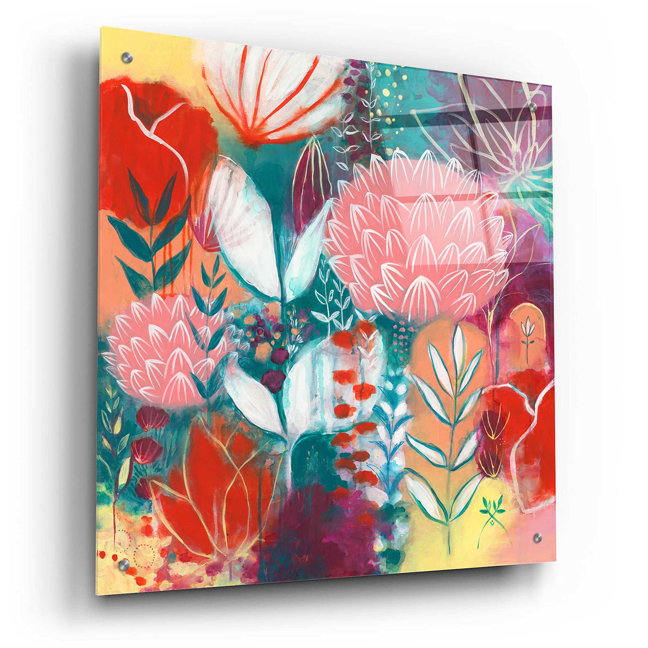 Sensuality by Corina Capri - 24x24 Inch Modern Acrylic Glass Wall Art - Vibrant Abstract Painting for Living Room, Bedroom & Office Decor