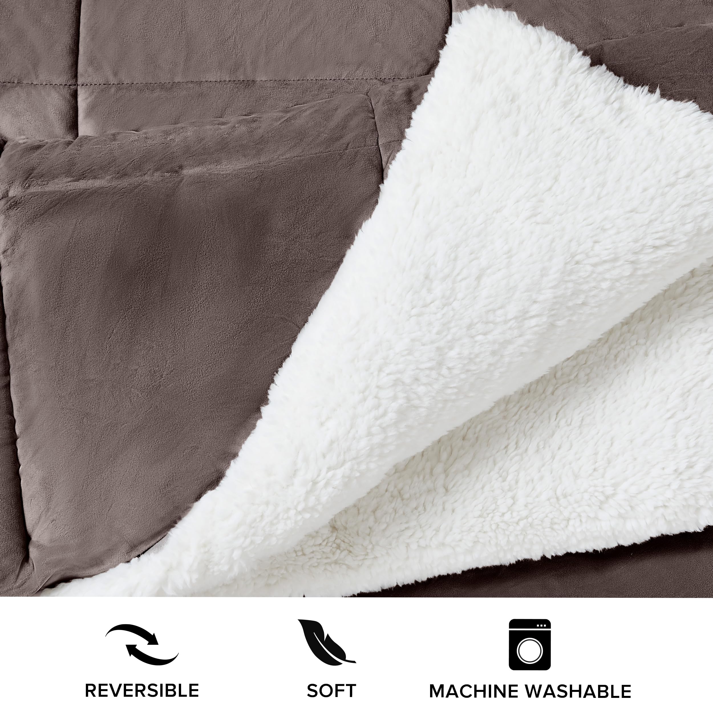UGG Blissful Reversible Comforter Set - King/California King, Brown Fawn | Plush Fluffy Warm Bedding with 2 Pillow Shams | Hypoallergenic Down Alternative, Breathable & Premium Quality | Perfect for Cozy Winter Nights & Luxury Bedroom Decor