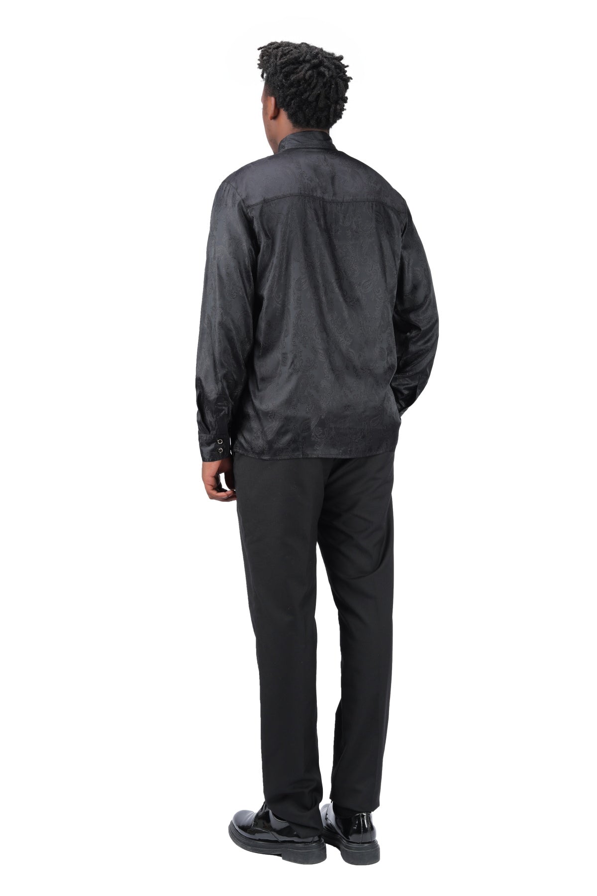 Slim Fit Embroidered Black Paisley Shirt for Men - Stylish Casual & Party Wear - Perfect for Date Nights, Office Outings & Special Occasions