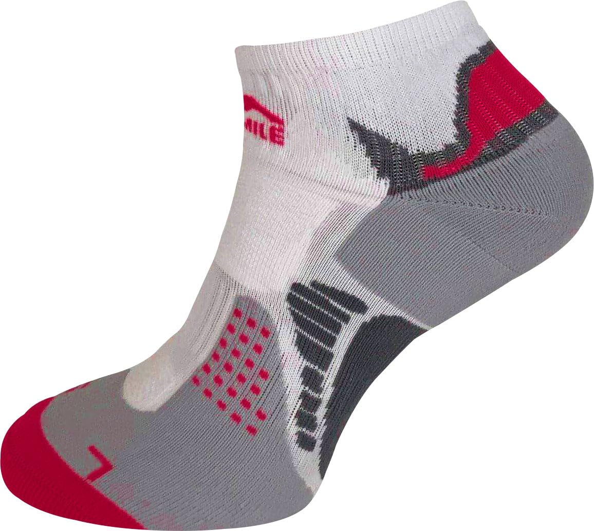 San Diego Running Socks for Men & Women - Breathable Cushioned Athletic Socks in White/Red - Perfect for Jogging, Marathon & Workout