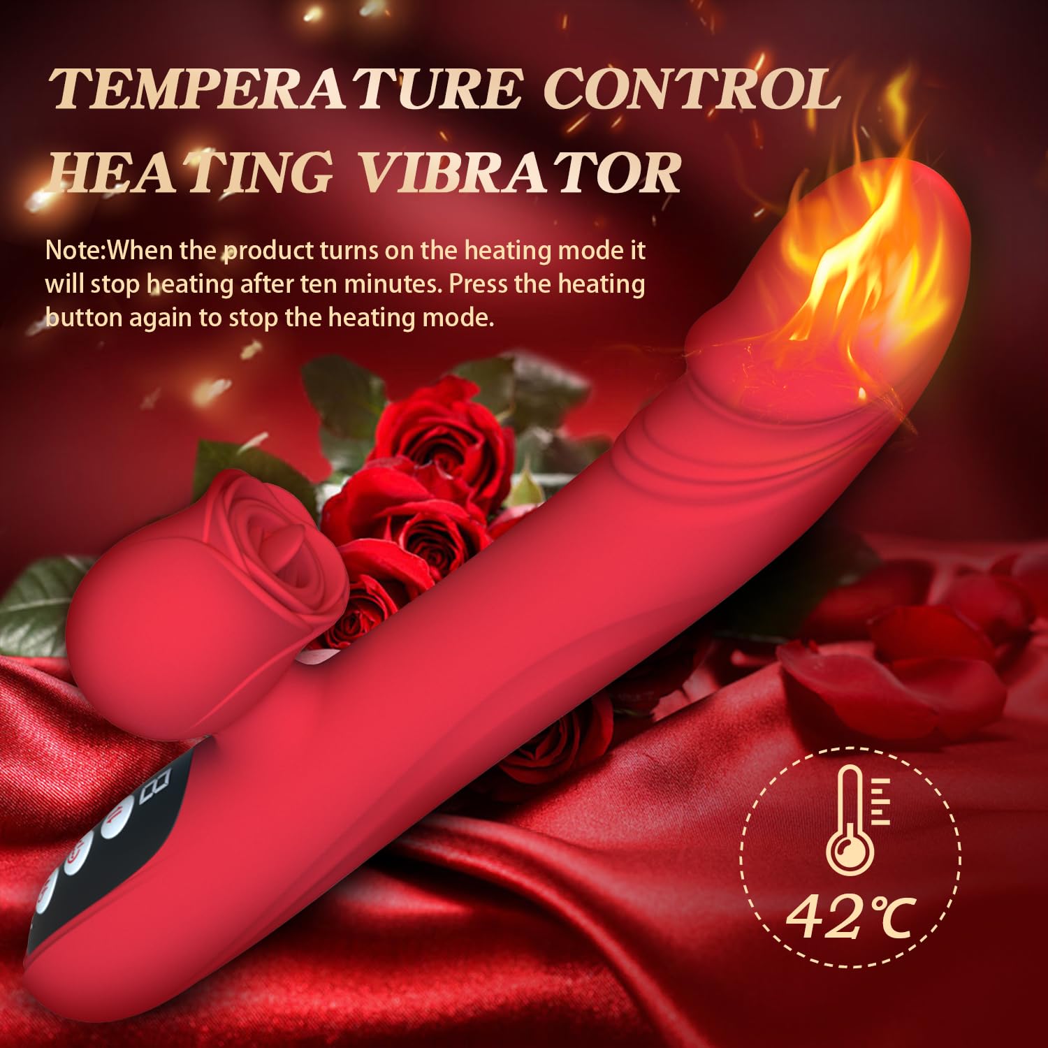 Realistic Rose Vibrator with 7 Vibration Modes - G Spot & Clitoral Stimulation Silicone Dildo for Women & Couples | Rabbit Sex Toy for Solo Play & Intimate Moments