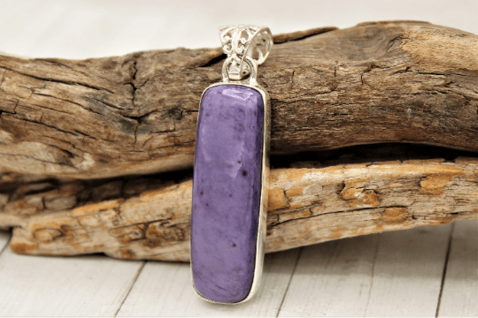 Natural Charoite Pendant Necklace - Genuine Purple Gemstone Jewelry for Women - Perfect for Spiritual Healing & Elegant Occasions