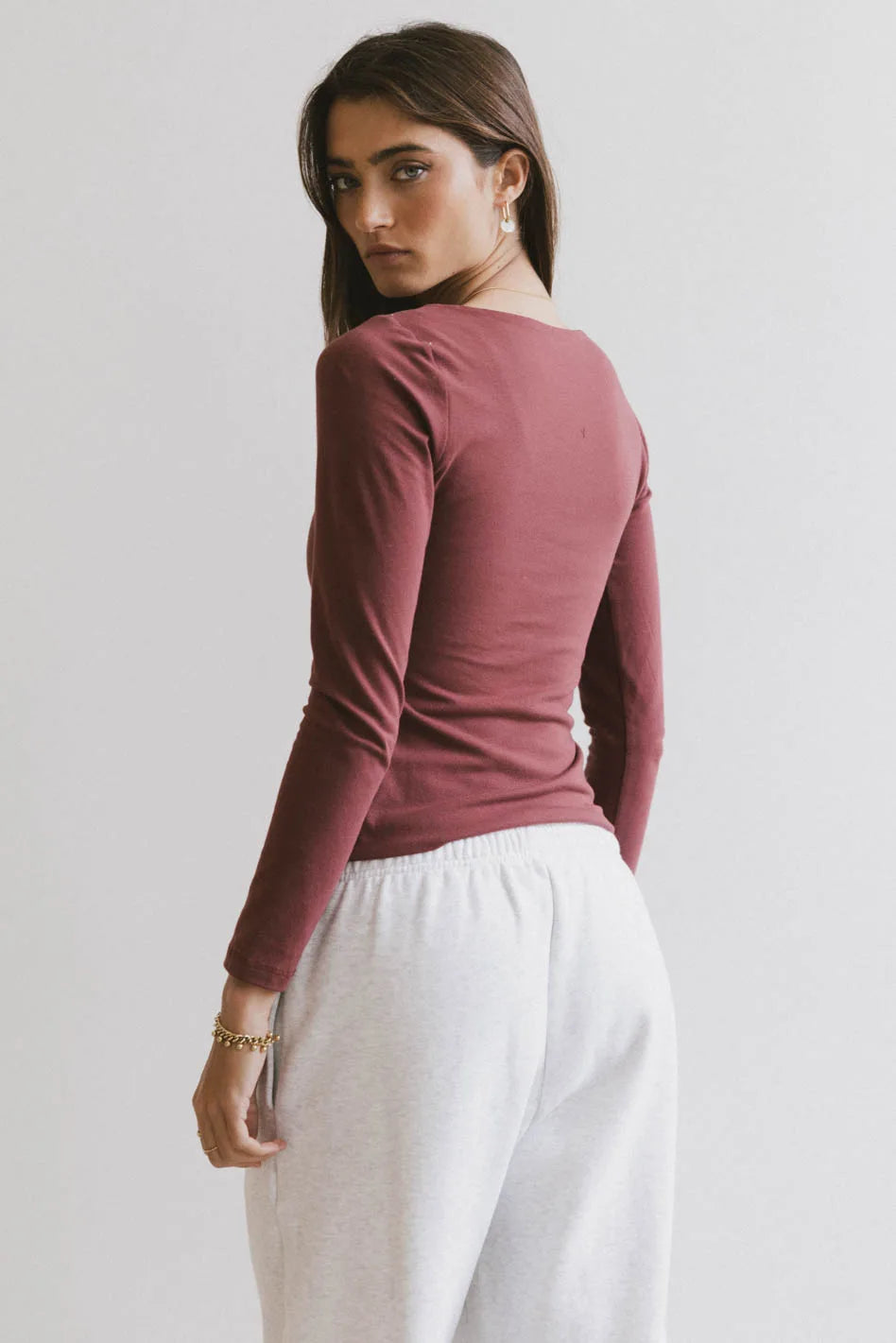 Kendra Basic Top in Berry - Women's Casual Short Sleeve T-Shirt for Everyday Wear | Perfect for Work, Weekend & Summer Outfits | FINAL SALE