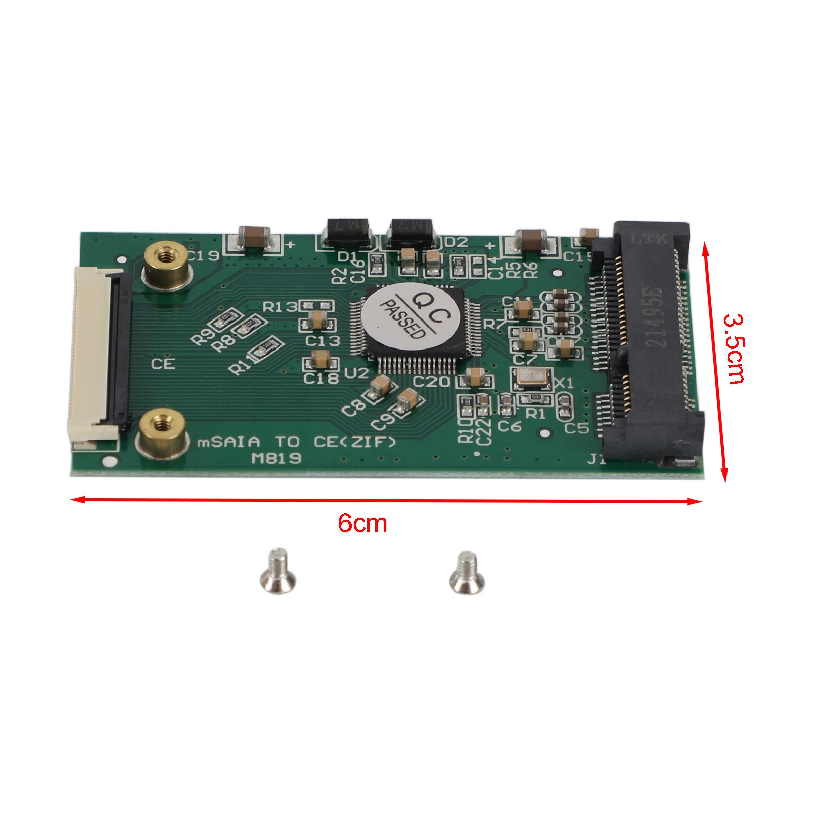 1.8 Inch Mini mSATA PCIe SSD to 40pin ZIF Adapter Card - Convert mSATA SSD to ZIF HDD for Laptops, Ultrabooks & Embedded Systems