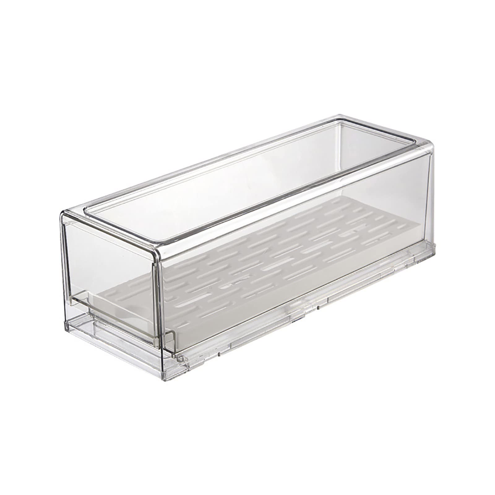 Stackable Refrigerator Organizer Drawers - Food Storage Containers for Fruits, Cheese & Vegetables - Freezer-Safe Pantry Bins with Clip-On Bag Holder - Perfect for Kitchen, Home & Office Organization (One Size)