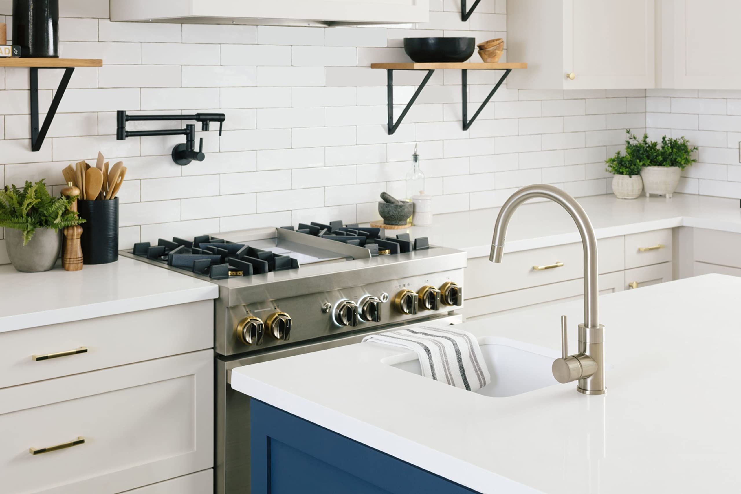 Miseno MNO003DSSP Commercial Grade Bar Faucet - PVD Stainless Steel Finish, High Arc Spout for Restaurants, Bars & Home Wet Bars - Durable & Corrosion Resistant