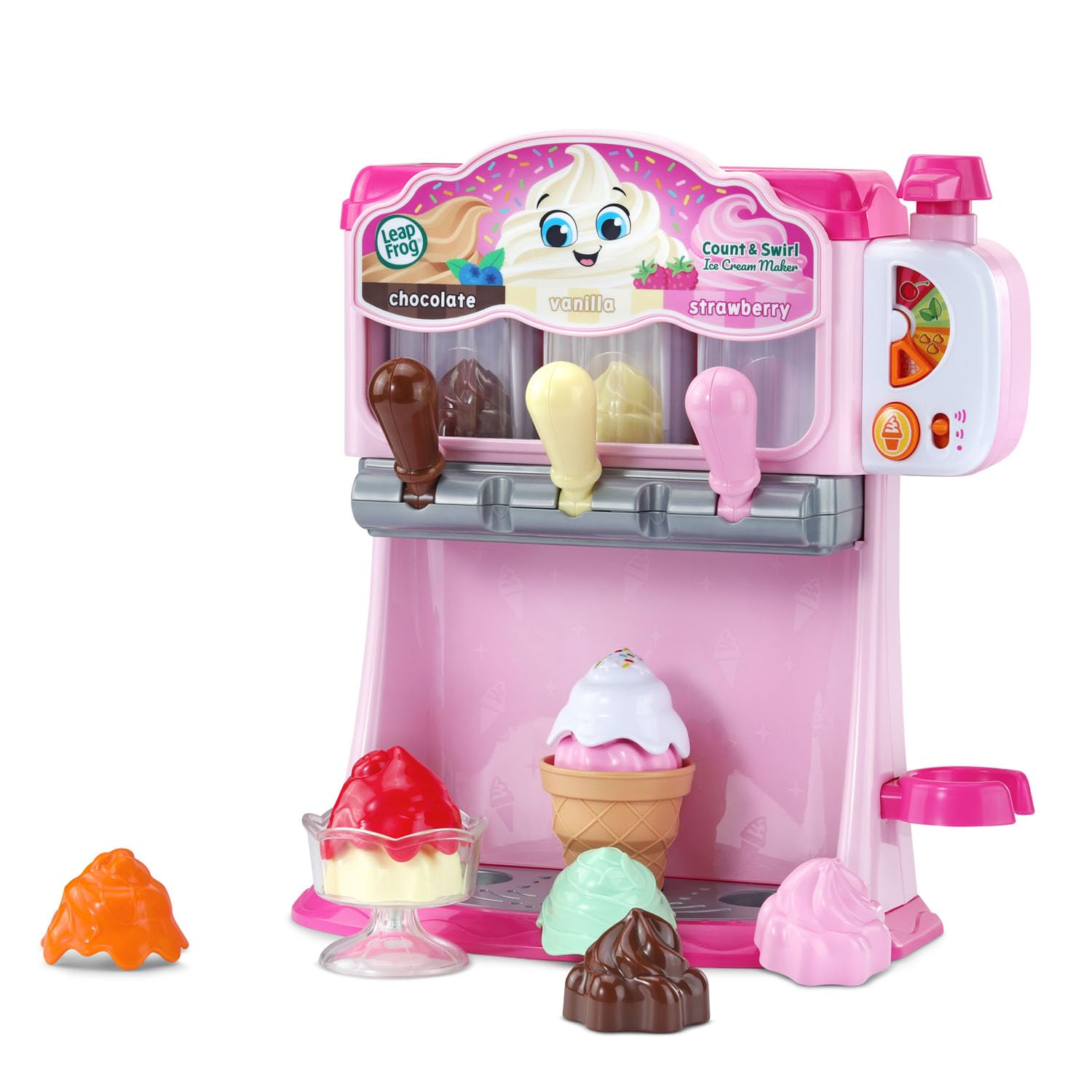 LeapFrog Count and Swirl Ice Cream Maker Toy for Toddlers & Kids Ages 2+ | Pretend Play Learning Game | Pink Educational Playset for Birthday Gifts & Preschool Activities