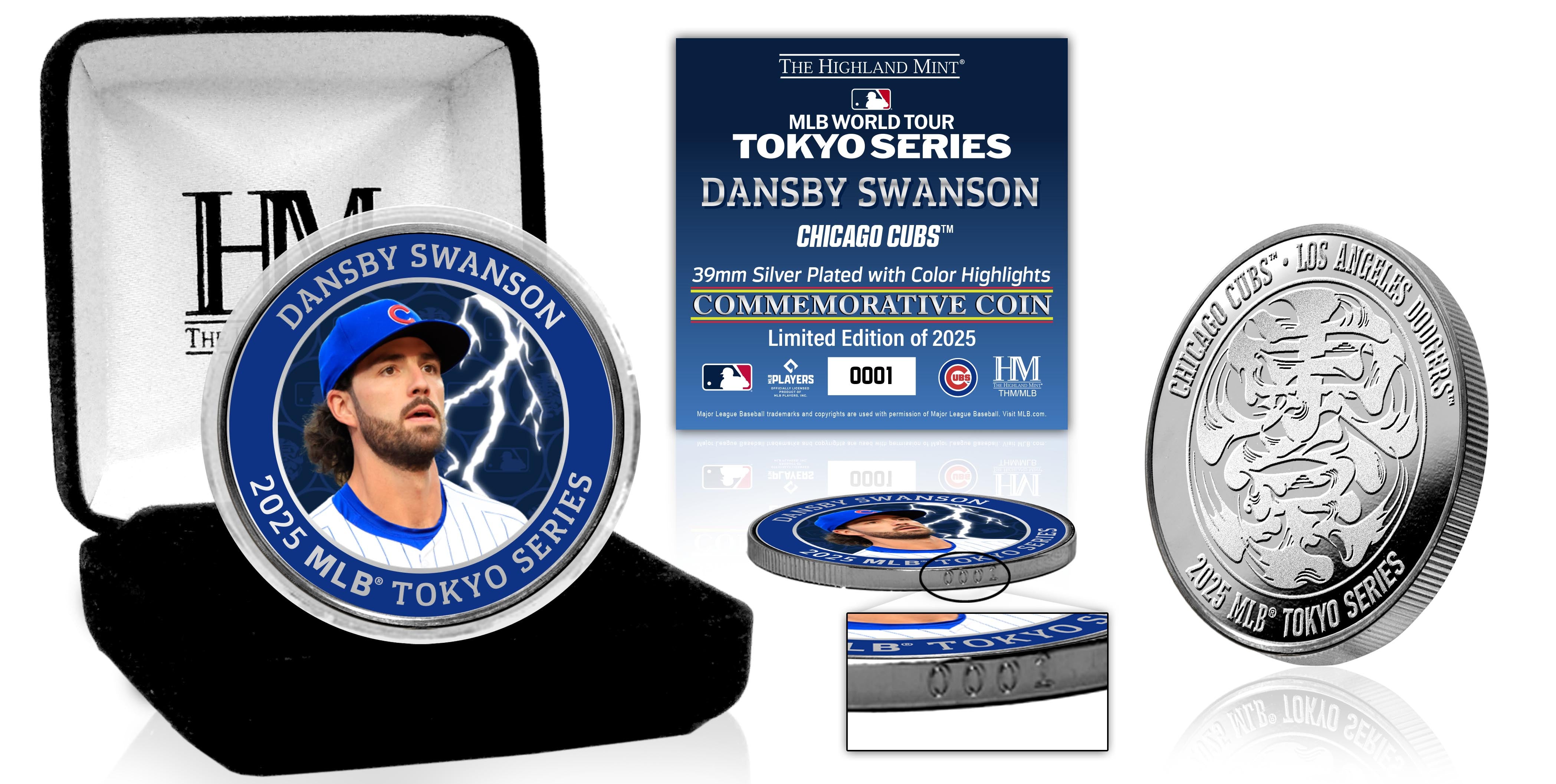 2025 Tokyo Series Dansby Swanson Limited Edition Silver Commemorative Coin - Perfect for Baseball Memorabilia Collectors & Gift Giving