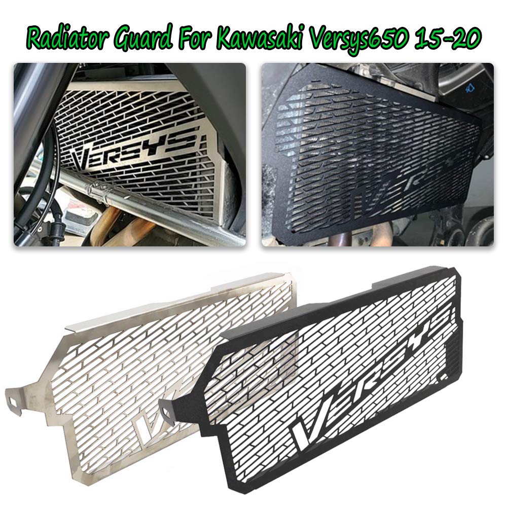 KLE650 Versys 650 Motorcycle Radiator Guard - Silver Protective Cover Grill for 2015-2021 Models | Durable Off-Road & Street Bike Protection