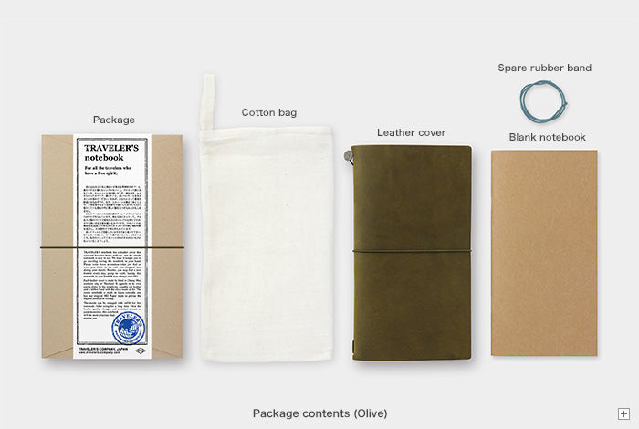 Traveler's Notebook Starter Kit - Regular Size Olive Brown Leather Cover with Refillable Notebooks & Accessories | Perfect for Journaling, Travel, Sketching & Daily Planning