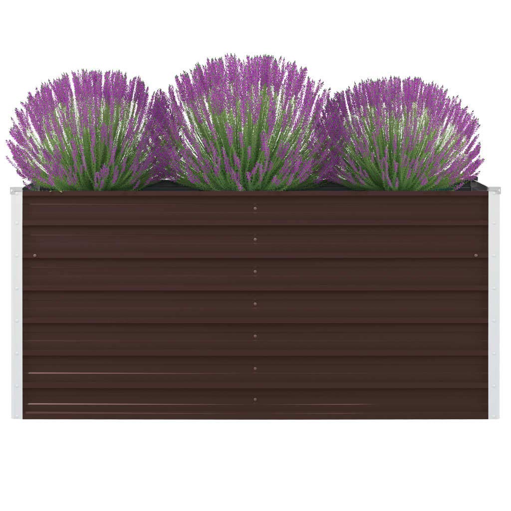63x31.5x17.7 Inch Galvanized Steel Raised Garden Bed - Elevated Planter Box for Vegetables, Flowers & Herbs | Outdoor Gardening Solution for Patio, Lawn & Backyard | Durable Brown Planting Container for Easy Gardening