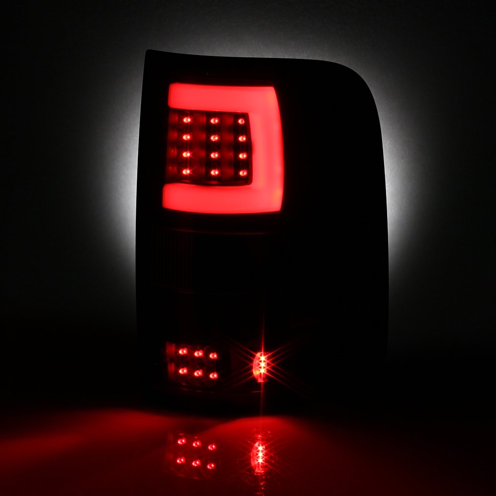 AKKON LED Tail Lights for 2004-2008 Ford F150 - Black Smoke Tube Style Brake Lamps Replacement Set (Enhance Visibility & Style for Night Driving & Off-Road Adventures)