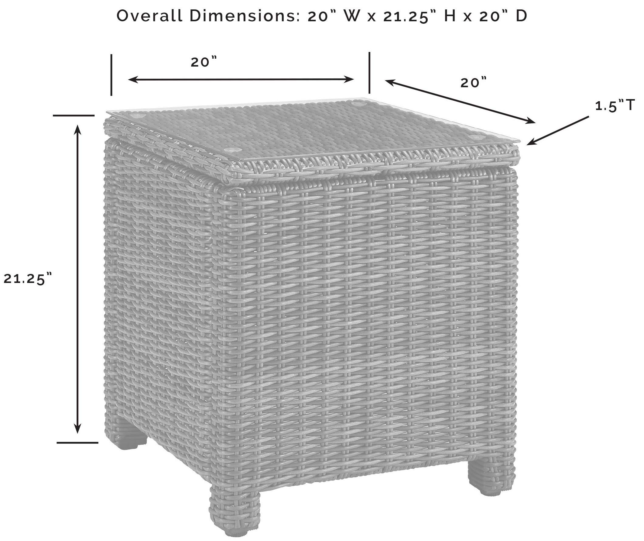 Crosley Bradenton All-Weather Rattan Wicker Outdoor Side Table - Patio, Deck, Porch Furniture - Brown - Perfect for Poolside, Garden & Backyard Relaxation
