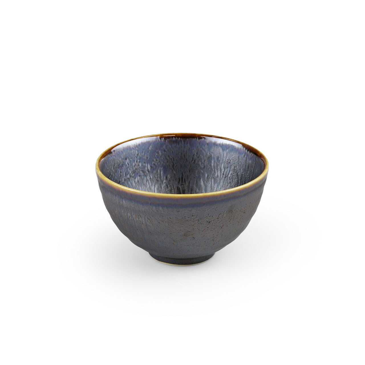 Premium Metallic Black Glazed Rice Bowl Chawan - 12 fl oz, 4.5