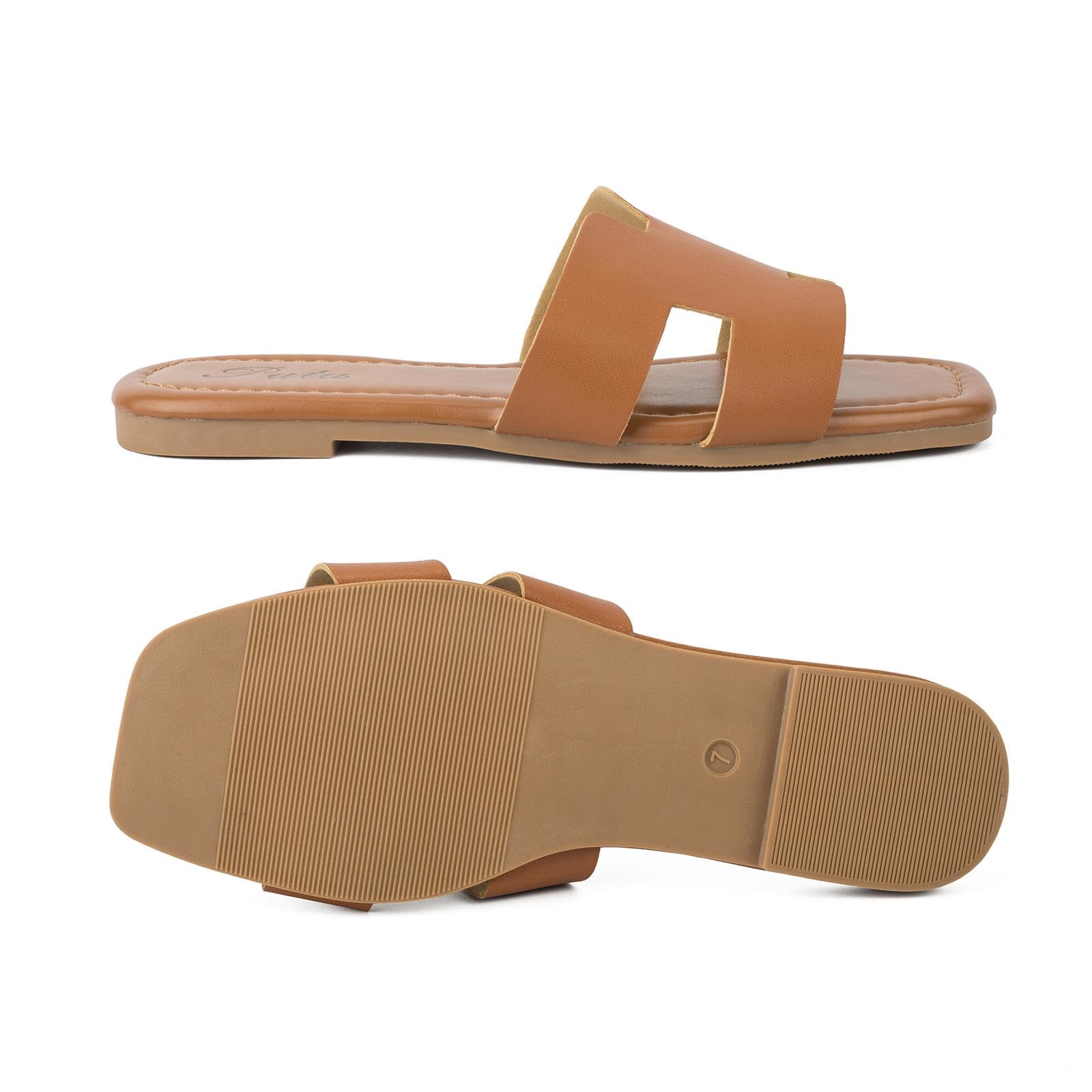 Putu Women's Flat Sandals - Comfortable Summer Slide Sandals for Beach, Pool & Casual Outfits | Cute & Stylish Open-Toe Shoes