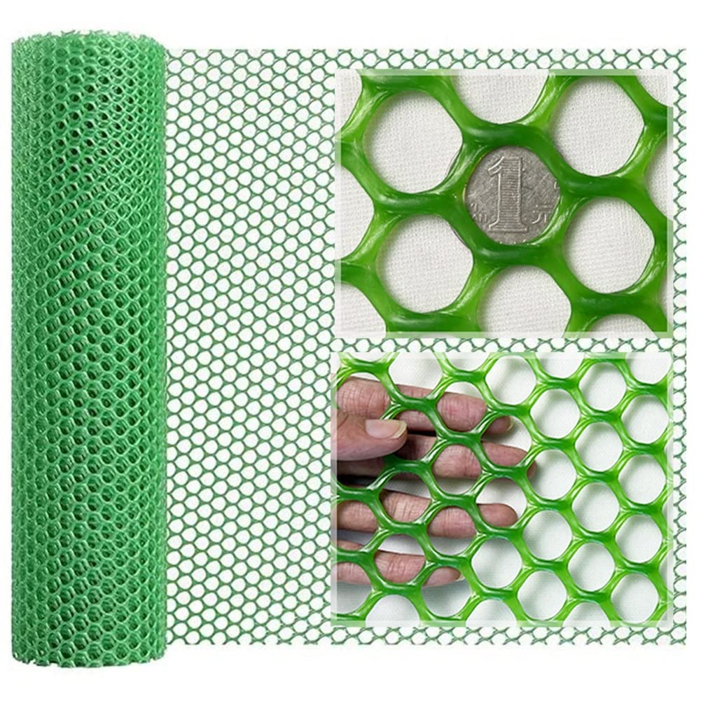 1.2cm Hexagonal Plastic Chicken Wire Fence Mesh - 1.5x7m Green Poultry Netting for Gardening, Crafts & Floral Arrangements | Durable Garden Fencing, Chicken Coop Protection & DIY Projects
