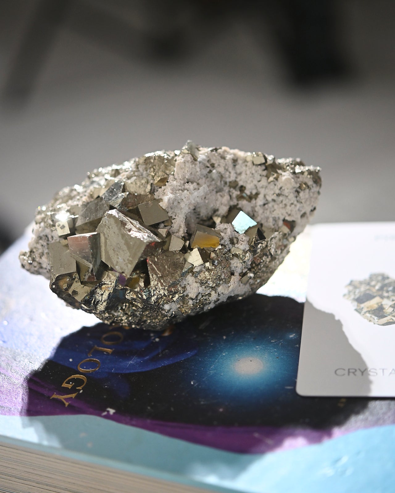 Natural Pyrite and Quartz Crystal Cluster - 2.6lbs Raw Mineral Specimen for Home Decor, Meditation & Healing Stone Collection