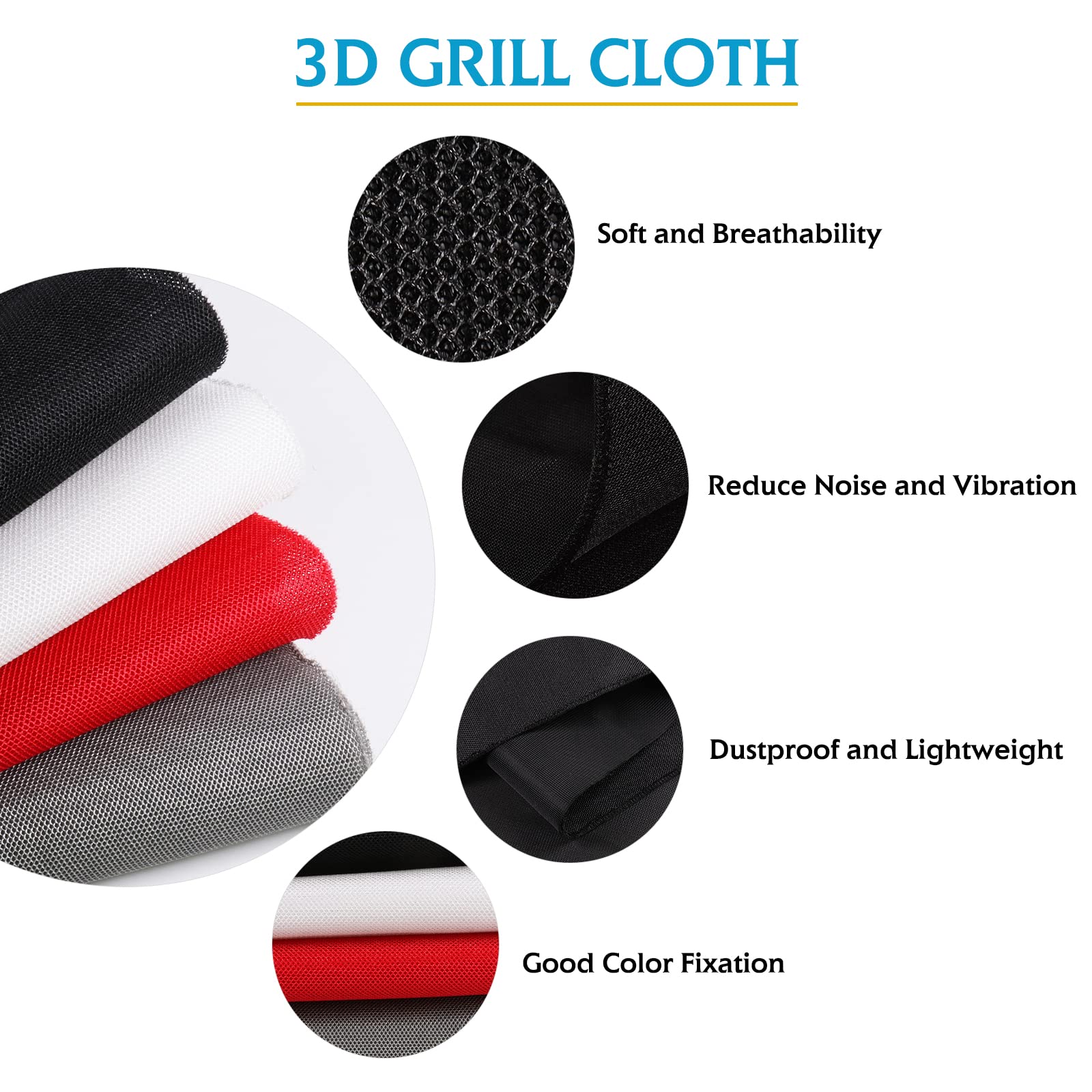 Premium Acoustic Speaker Grill Cloth - 3D Sound Fabric for Home & Stage Speaker Repair (48