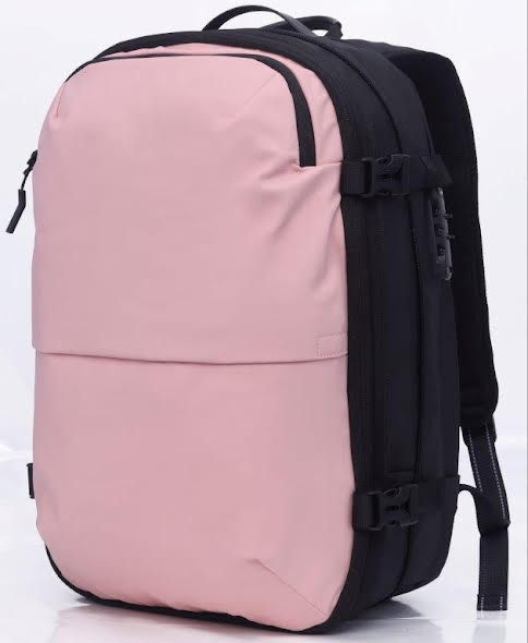 Travelite 17.3 Inch Vacuum Compression Travel Backpack with Hand Pump - Lightweight Carry-On Backpack for Air Travel, Camping & Outdoor Adventures (Pink)