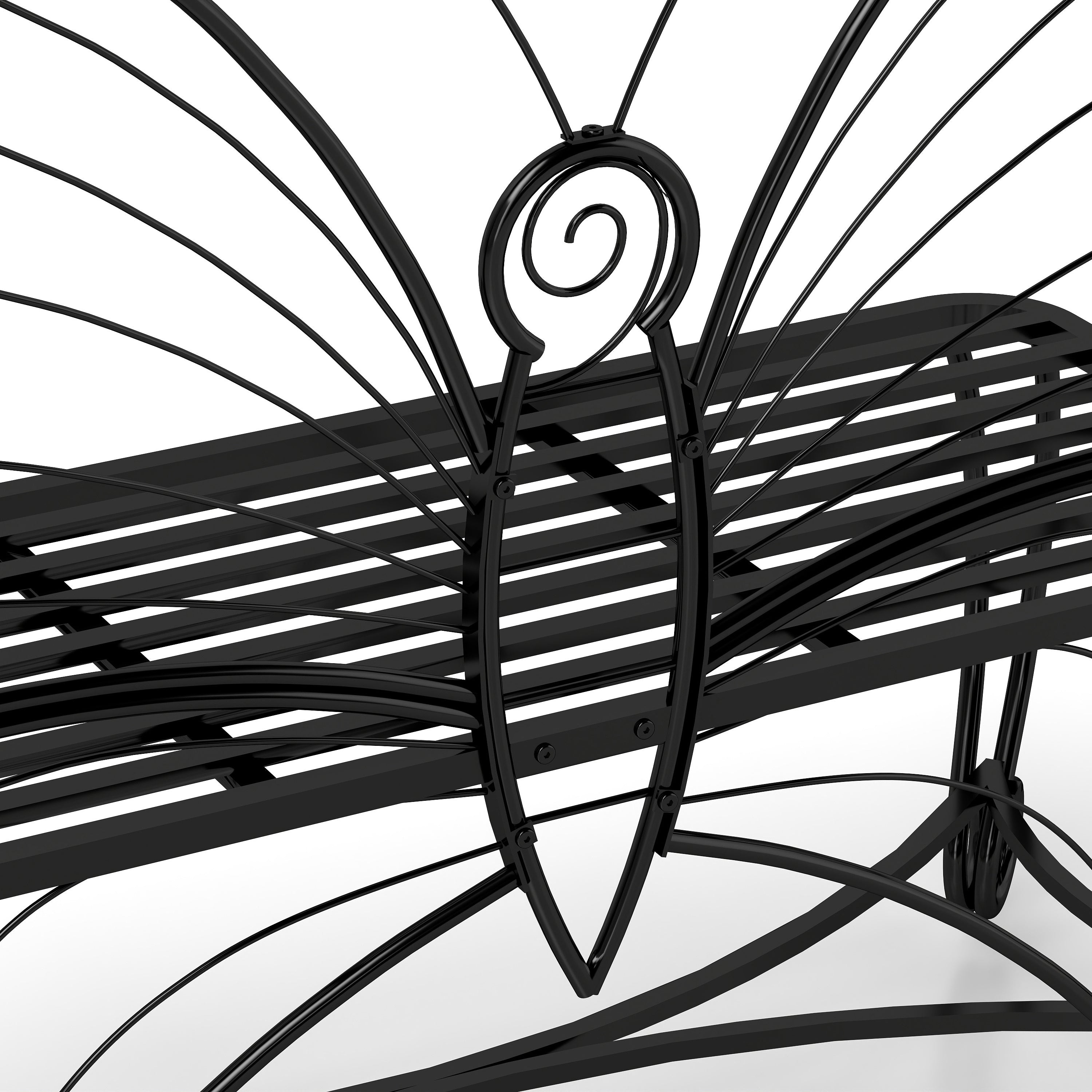 Elegant Butterfly Cast Metal Garden Bench - Durable Outdoor Patio Seat for Garden, Yard, Park & Entryway - Perfect for Relaxing, Decorating Outdoor Spaces & Enhancing Curb Appeal