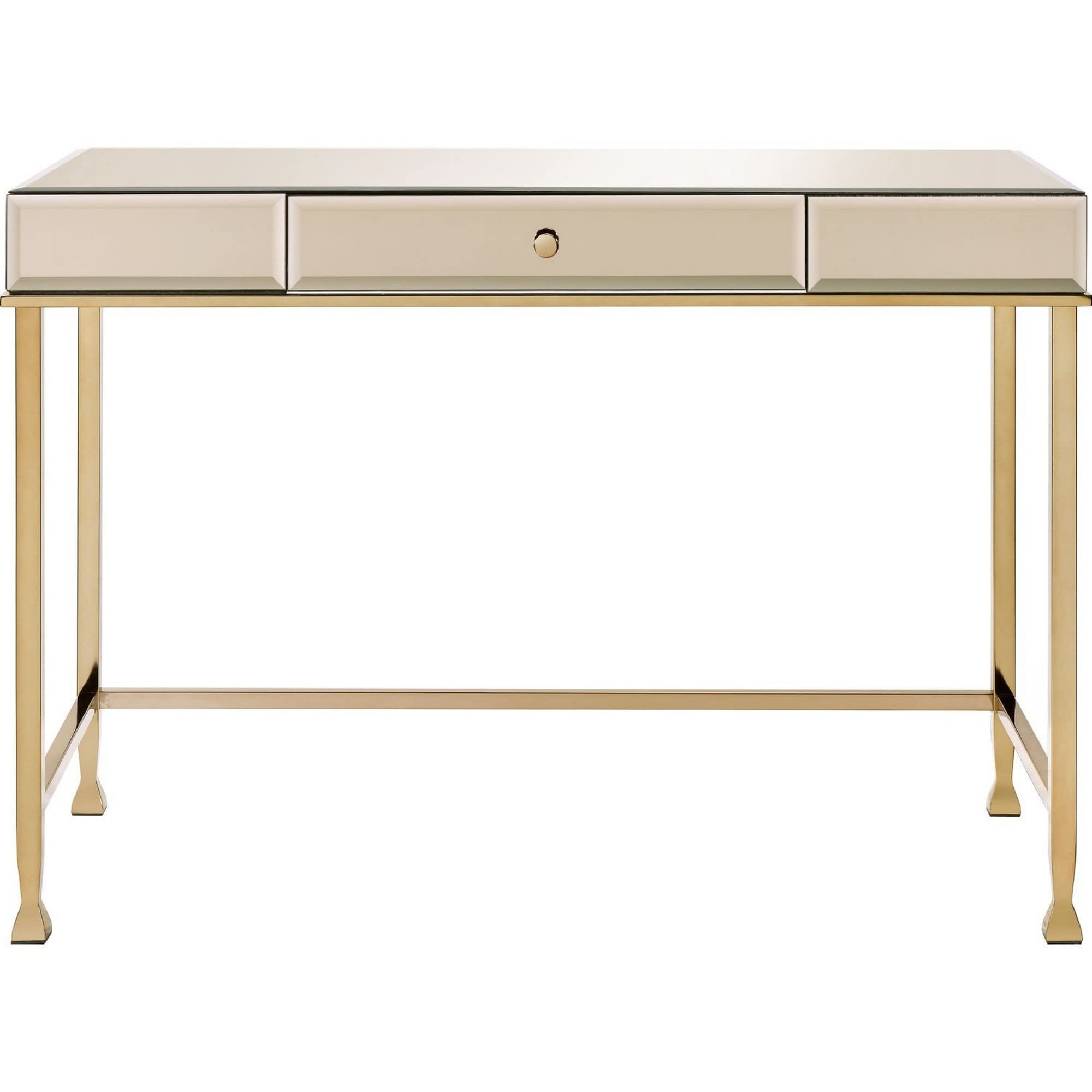 Benjara Pink Rectangular Storage Writing Desk - Modern Home Office Desk with Drawers for Study, Work & Crafting