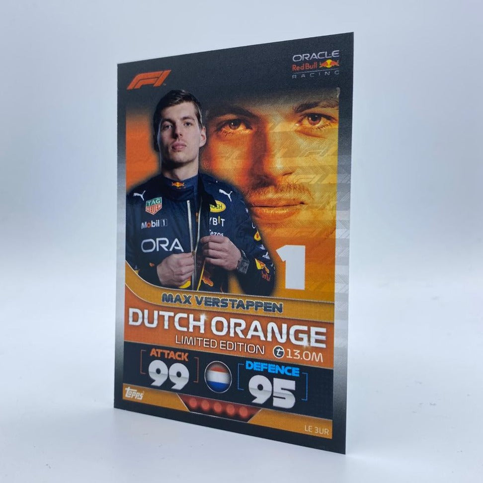 Max Verstappen Dutch Orange #LE3UR Turbo Attax 2022 F1 Trading Card - Limited Edition Collectible for Formula 1 Fans, Sports Memorabilia Enthusiasts & Card Traders - Perfect for Display, Gifts, and Investment