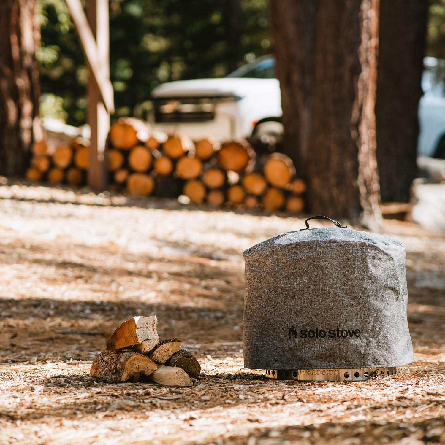 Solo Stove Yukon 27 Inch Fire Pit Shelter - Premium Ash Grey Cover for Outdoor Camping, Backyard & Patio Protection