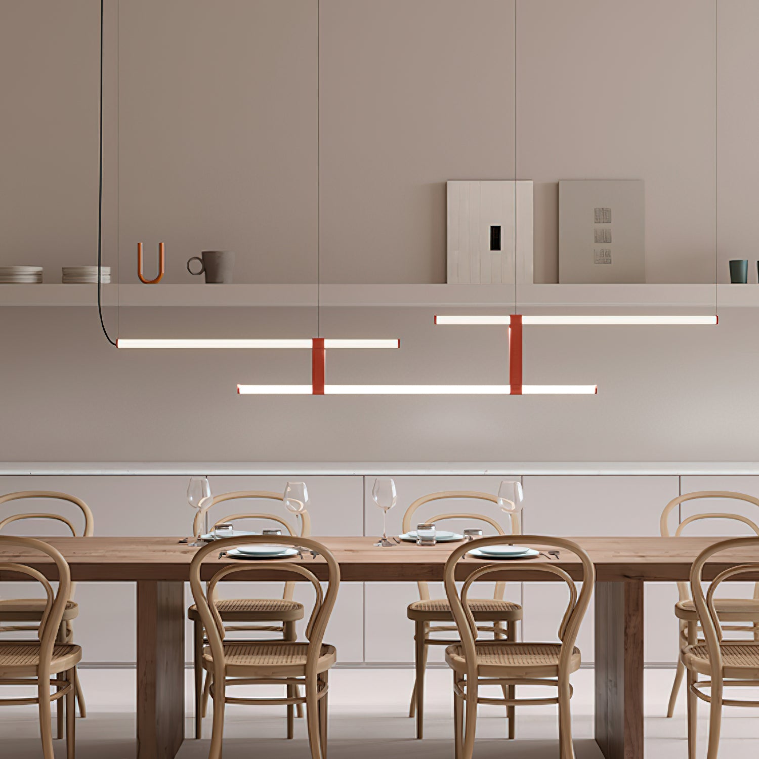 Modern Horizontal Chandelier - Sleek Linear Crystal Ceiling Light Fixture for Dining Room, Living Room & Bedroom | Elegant Lighting for Home Decor