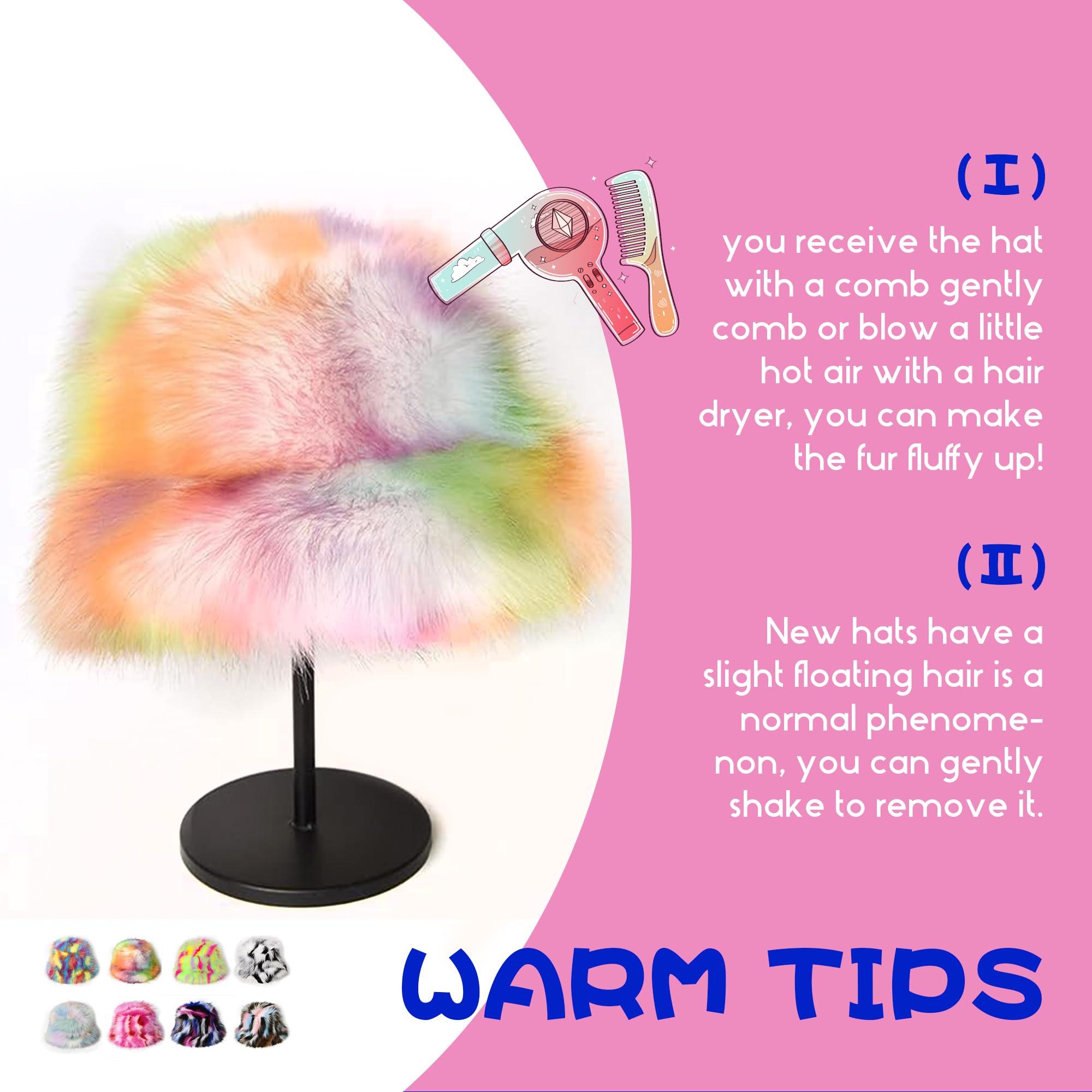 Women's Winter Fuzzy Bucket Hat - Soft Plush Faux Fur Warm Fisherman Style Hat with Wide Brim for Men & Women | Cozy Cold Weather Accessory for Outdoor Activities, Snow Days & Fashion Streetwear
